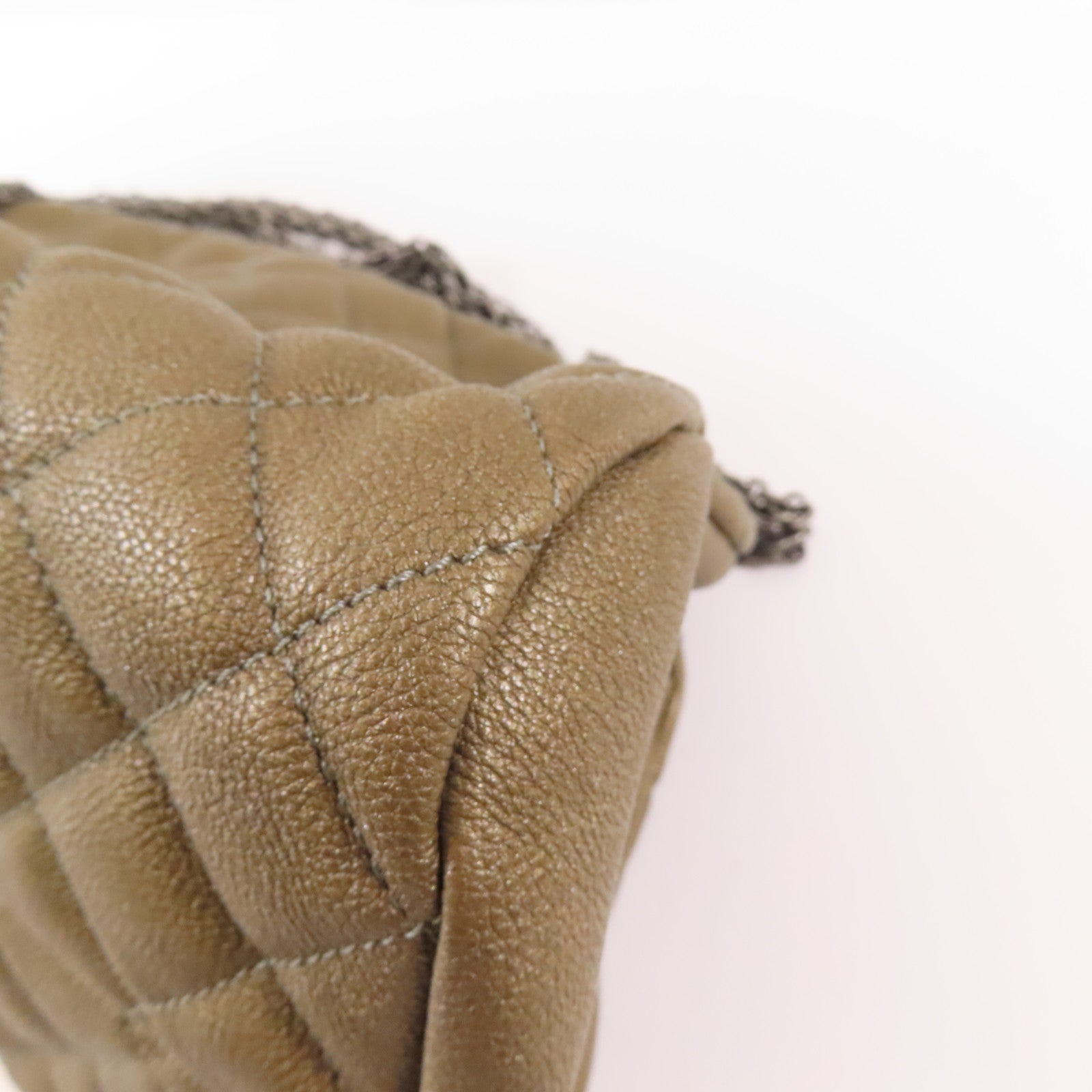 CHANEL 牛皮皮革Chain Shoulder銀扣鏈帶肩背袋