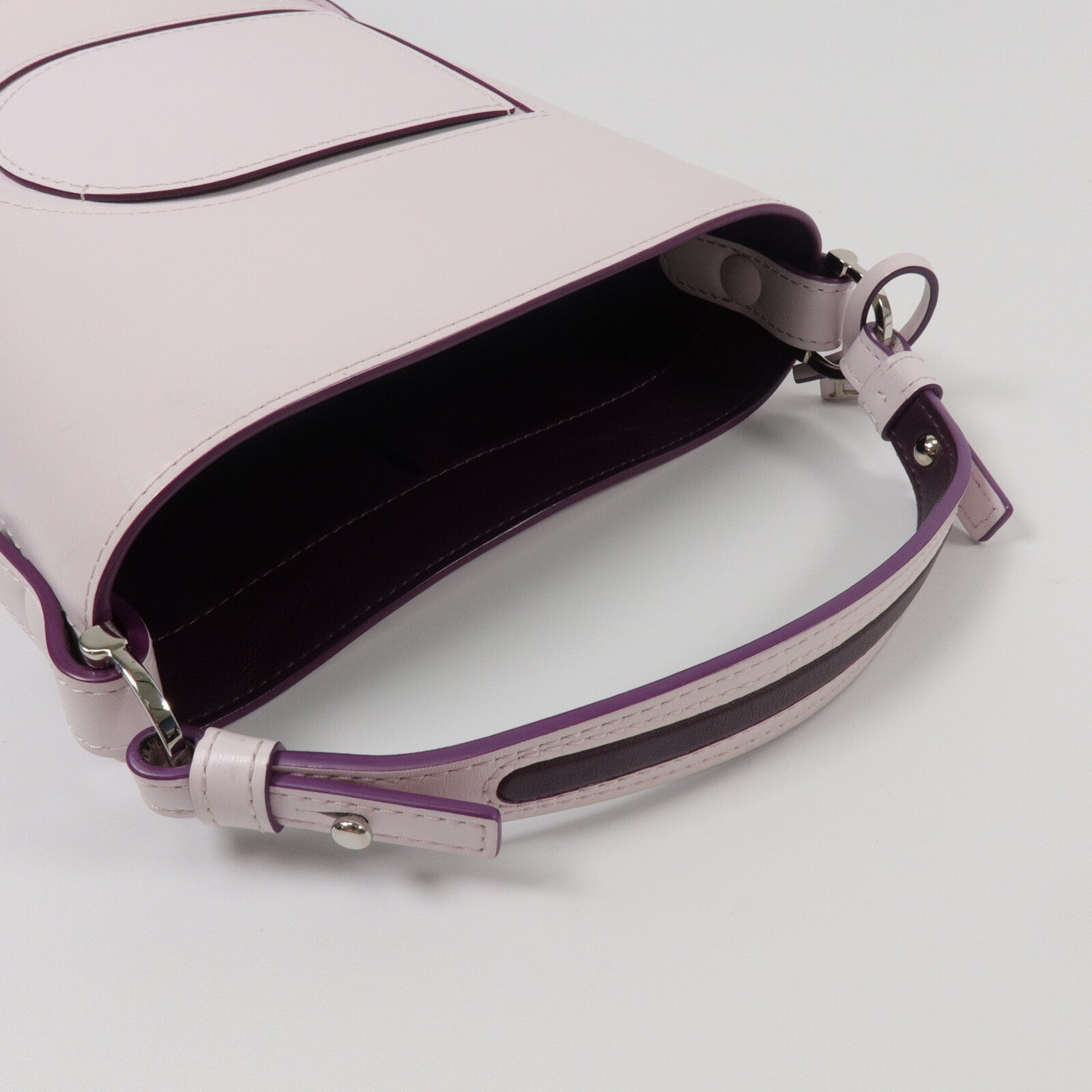 Delvaux 牛皮皮革Pin Mini Bucket鏈帶手挽肩背兩用袋