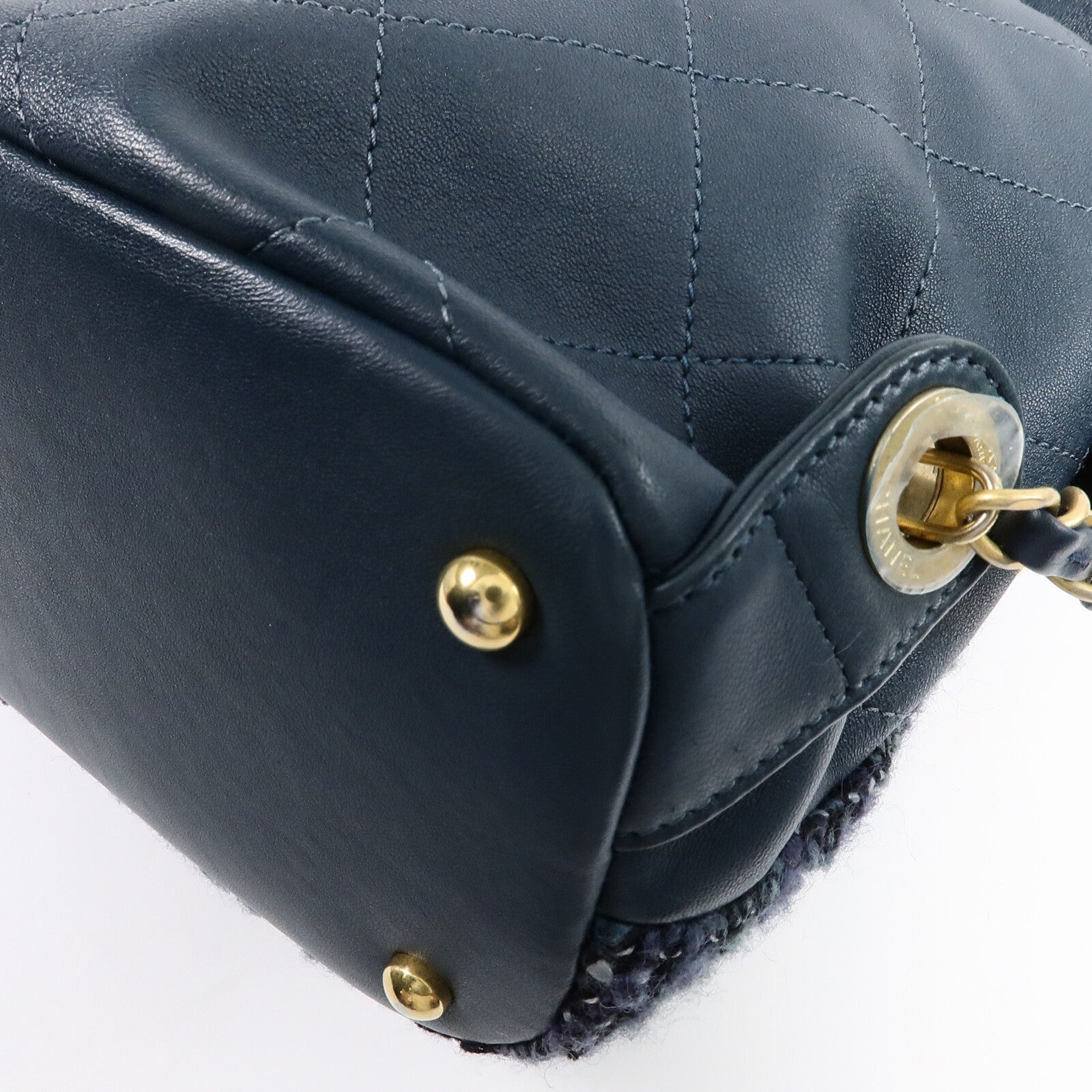 CHANEL 羊毛/牛皮皮革Tweed Backpack背包