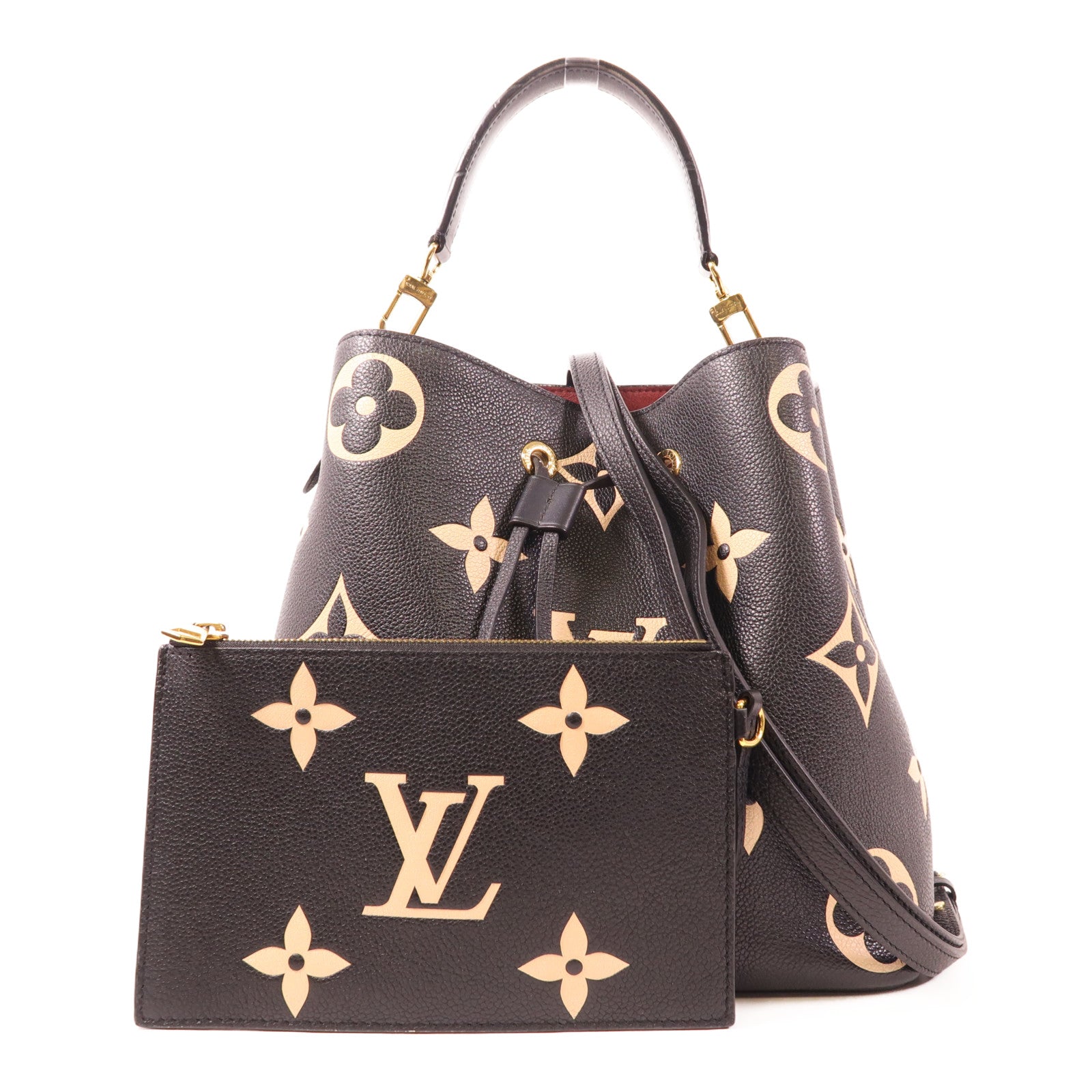 LOUIS VUITTON Monogram Empreinte Bicolor Neo Noe MM金扣手挽肩背兩用袋