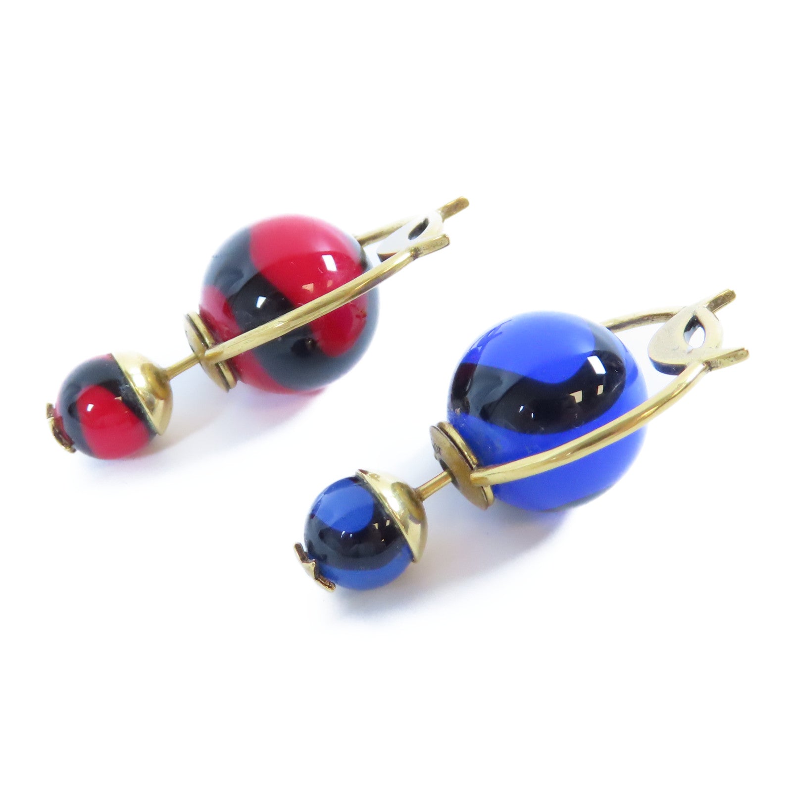 Dior 【激減優惠】金屬Tribales Astre Lunaire Star Moon Asymmetric Brass耳環深藍色/紅色/金色