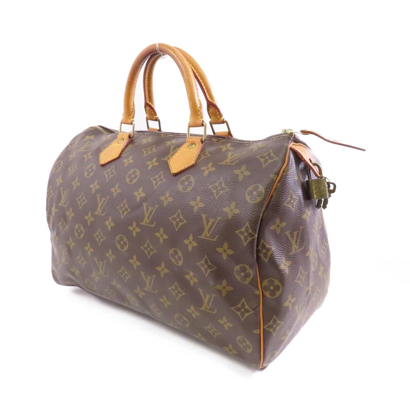LOUIS VUITTON 【激減優惠】Monogram Speedy 35金扣手挽袋棕色