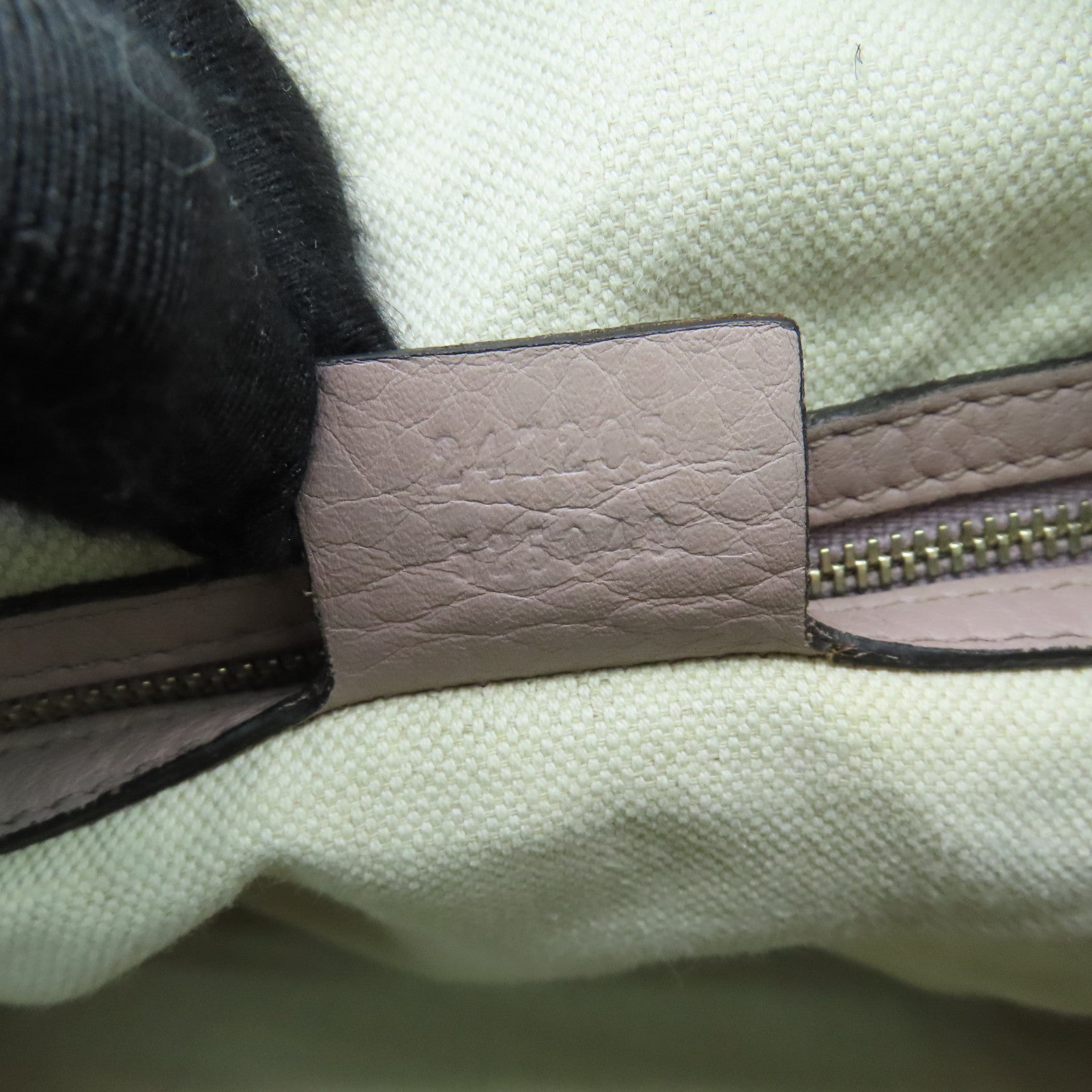 GUCCI 帆布Boston Bag金扣手挽袋米色/浅紫色