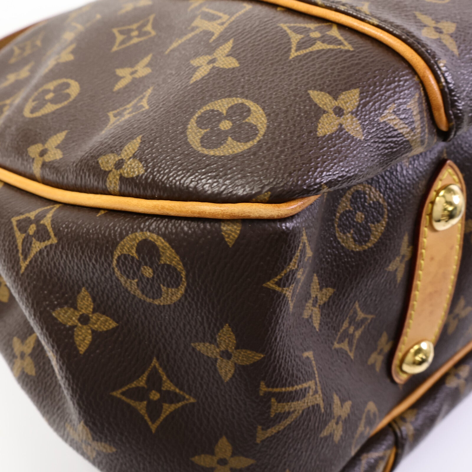 LOUIS VUITTON Monogram Galliera PM金扣肩背袋棕色