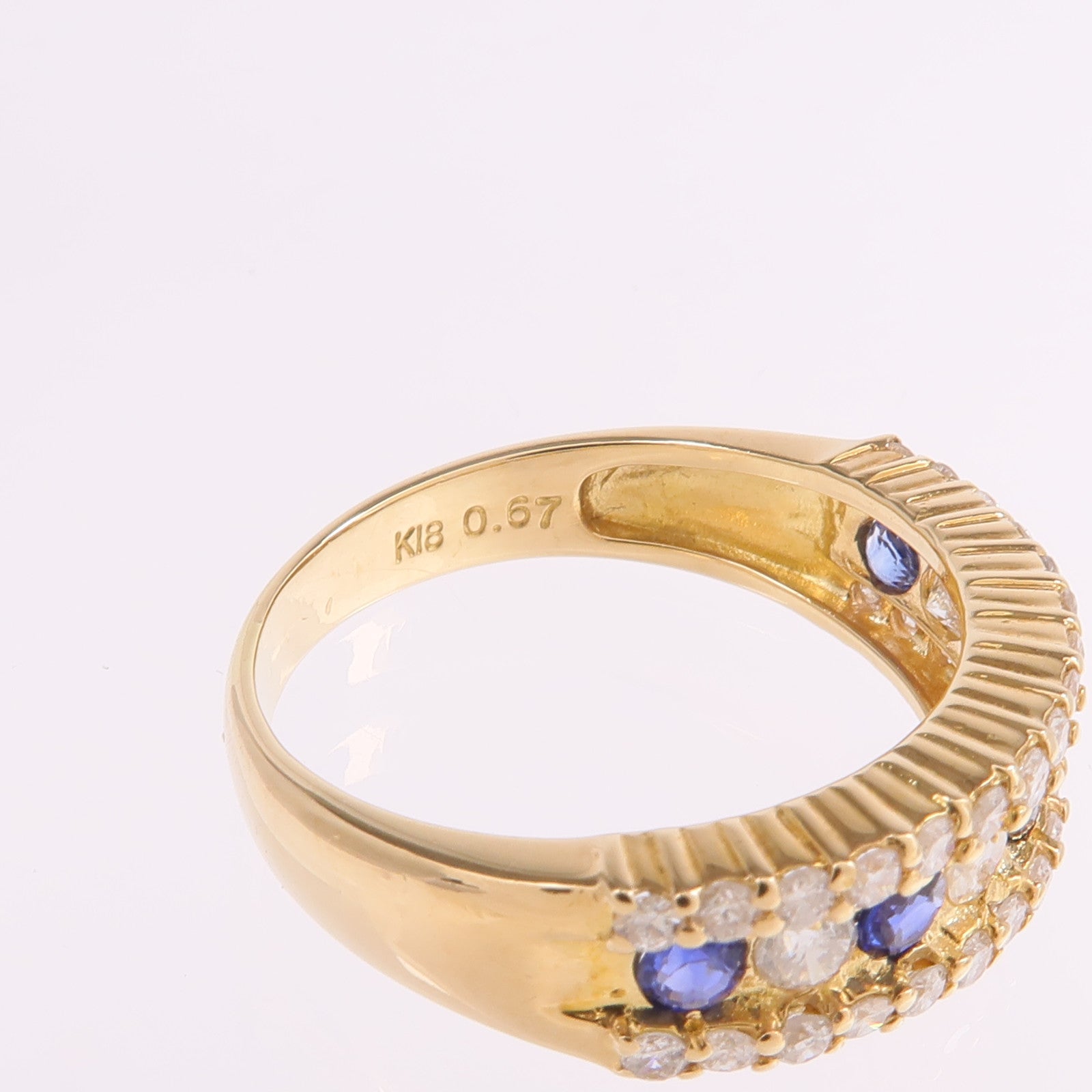 JEWELRY 18K黃金Sapphire Diamond Ring藍寶石/鑽石戒指US#6.75