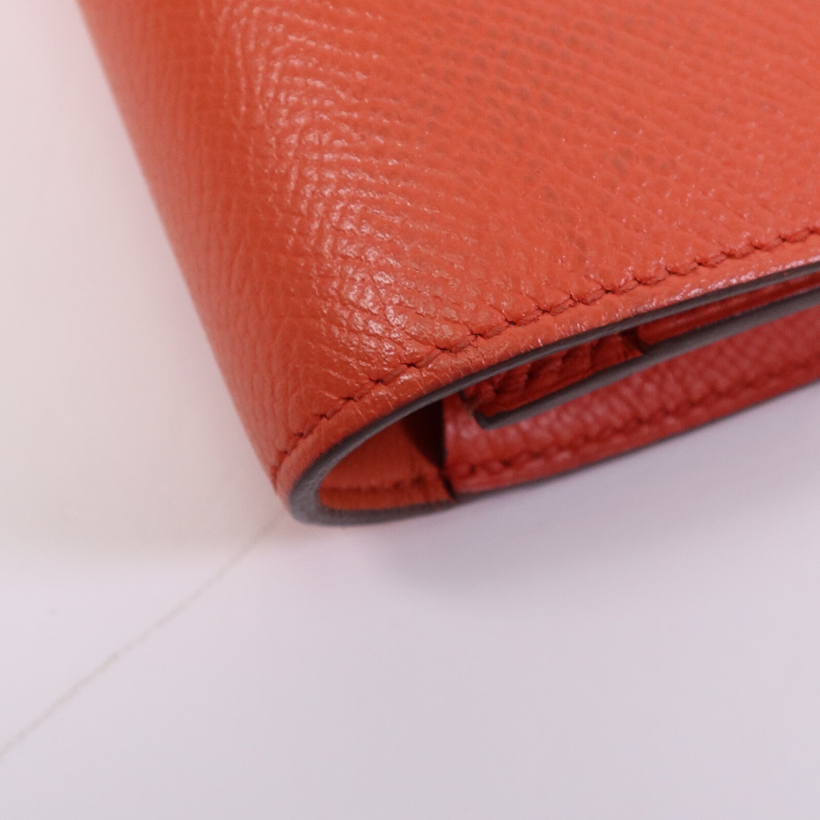 HERMES Epsom皮革Constance Wallet金扣長錢包Rouge Pivoine