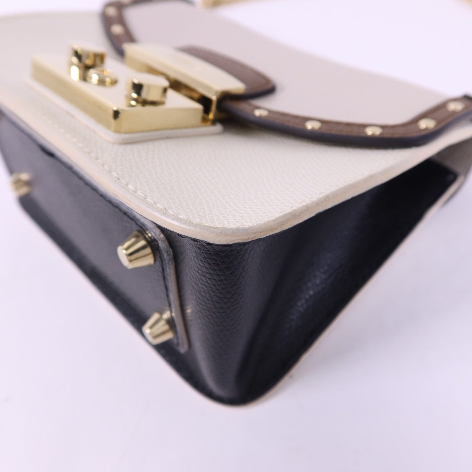 Furla 牛皮皮革Metropolis Mini Crossbody金扣手挽肩背兩用袋