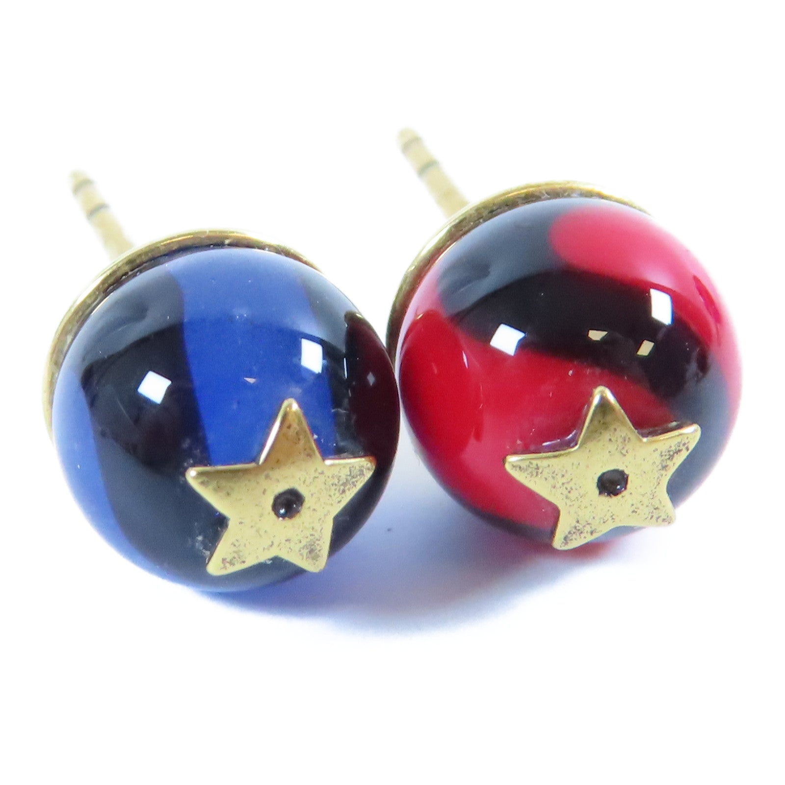Dior 【激減優惠】金屬Tribales Astre Lunaire Star Moon Asymmetric Brass耳環深藍色/紅色/金色