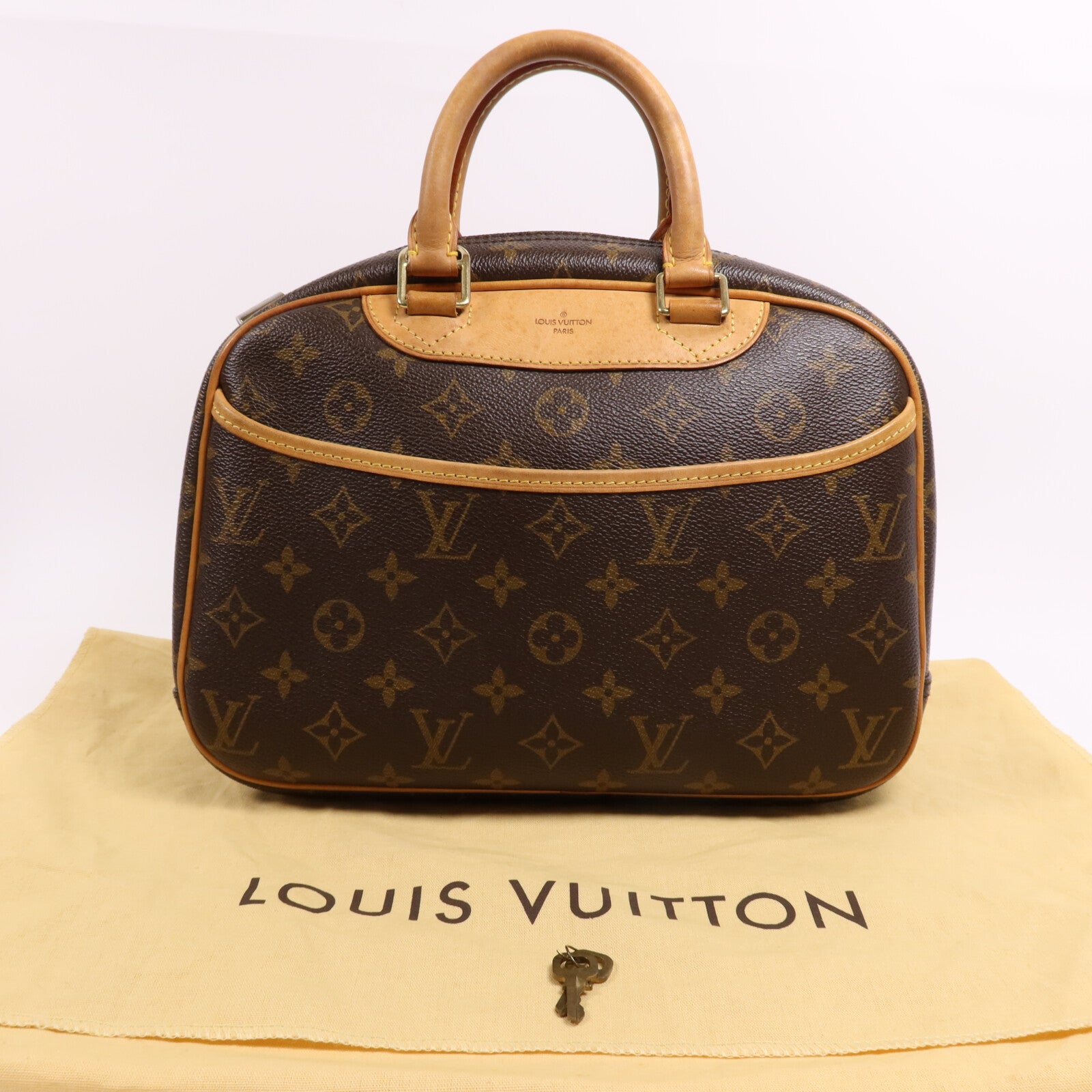 LOUIS VUITTON 【激減優惠】Monogram Trouville PM金扣手挽袋