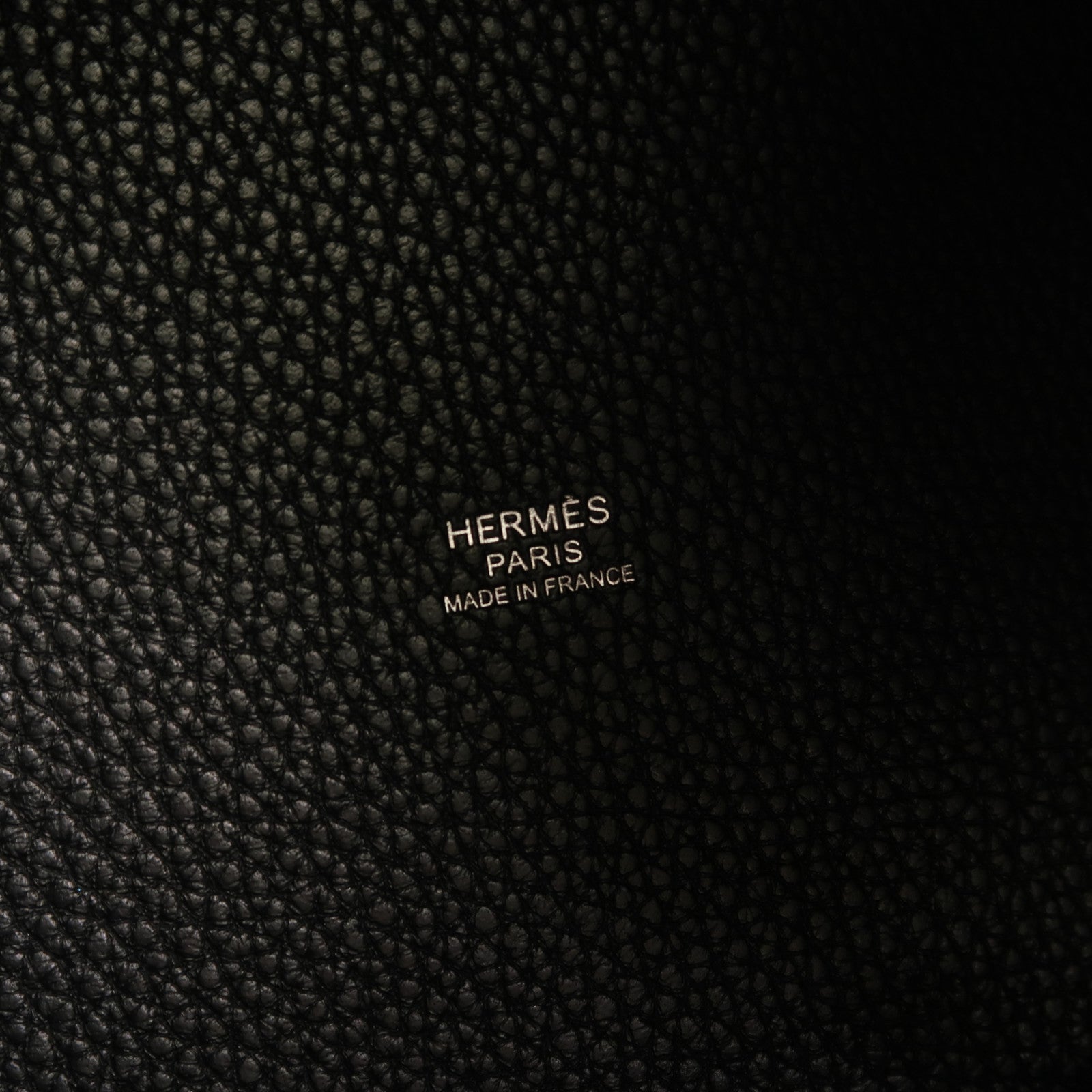HERMES Clemence皮革Picotin MM手挽袋Noir