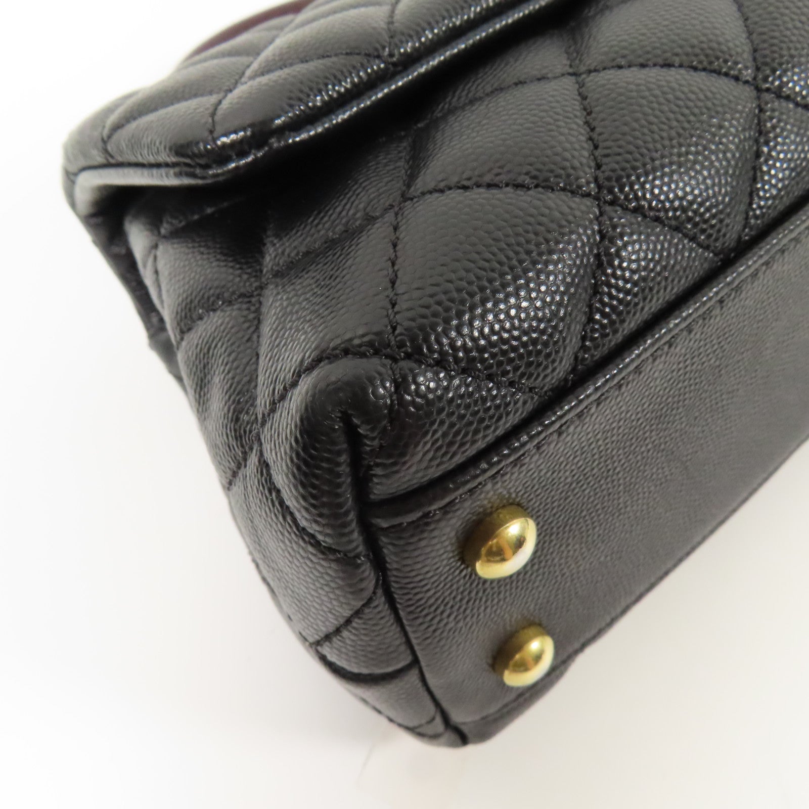 CHANEL 牛皮皮革CoCo Handle Small金扣鏈帶手挽肩背兩用袋