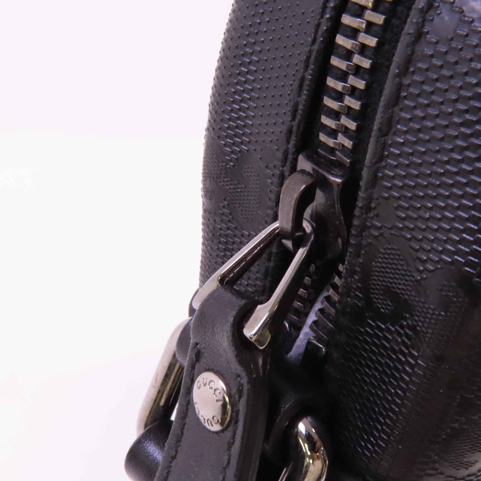 GUCCI 塗層帆布Shoulder Bag銀扣肩背袋