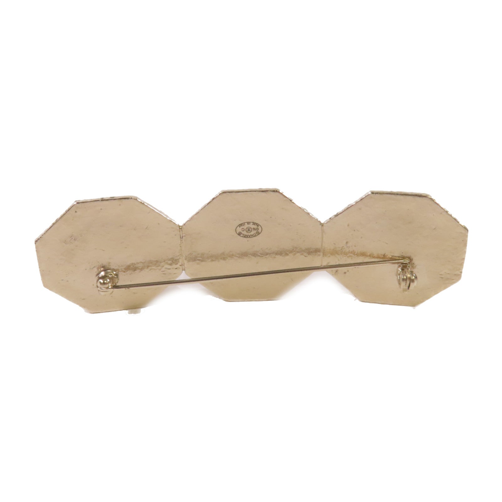 CHANEL 金屬/PVC Brooch金扣胸針金色
