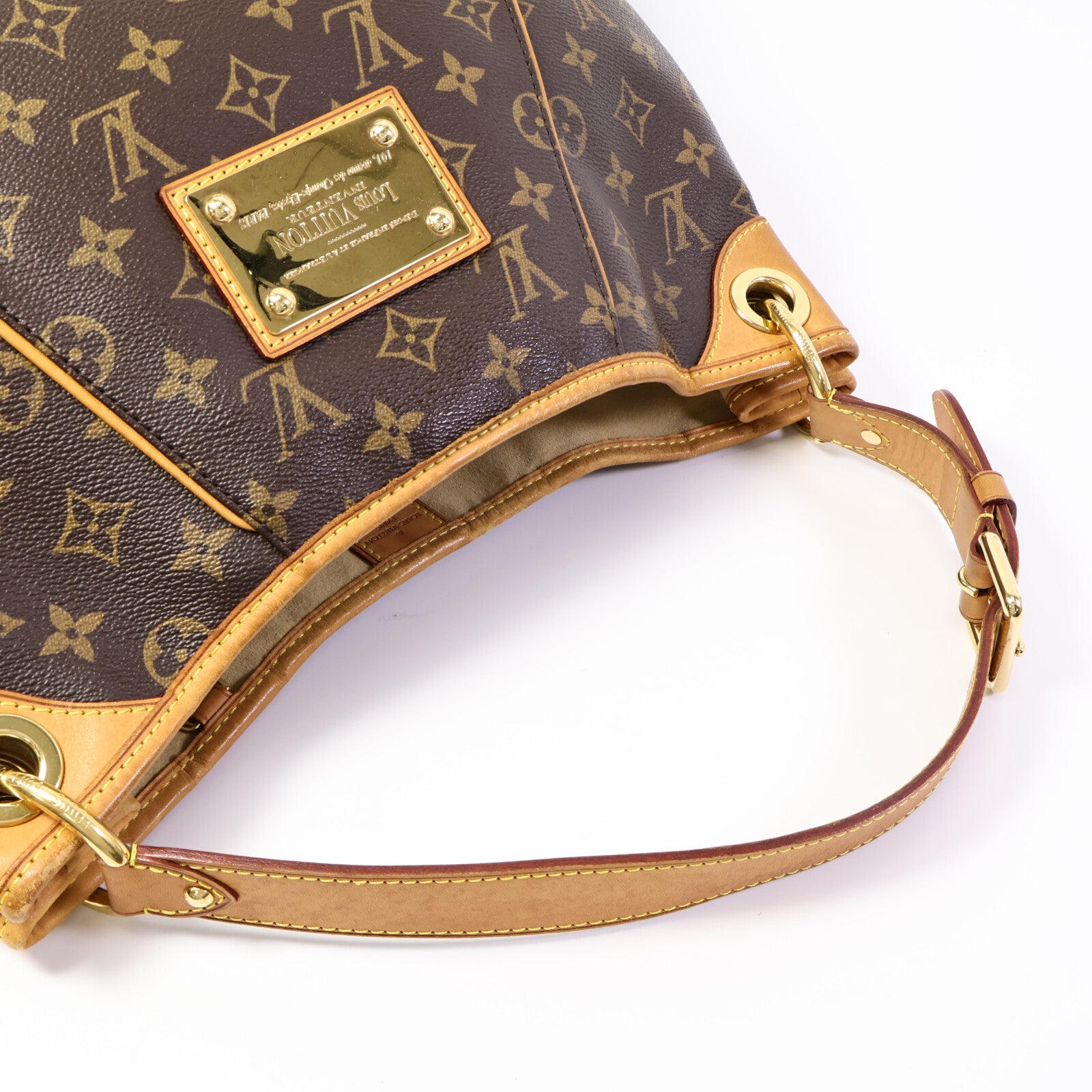 LOUIS VUITTON Monogram Galliera PM金扣肩背袋棕色