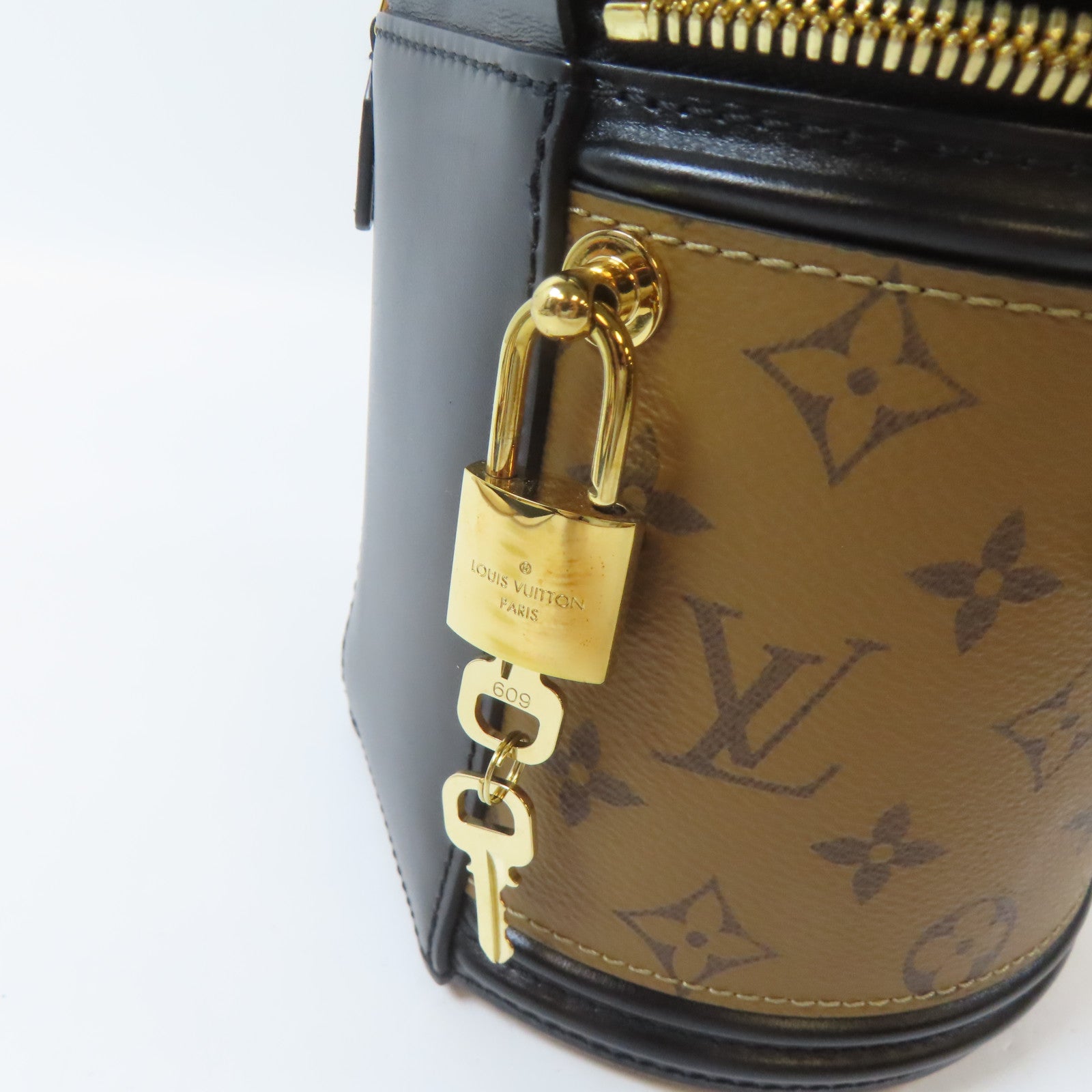 LOUIS VUITTON 【激減優惠】Monogram Reverse Cannes金扣手挽肩背兩用袋啡色