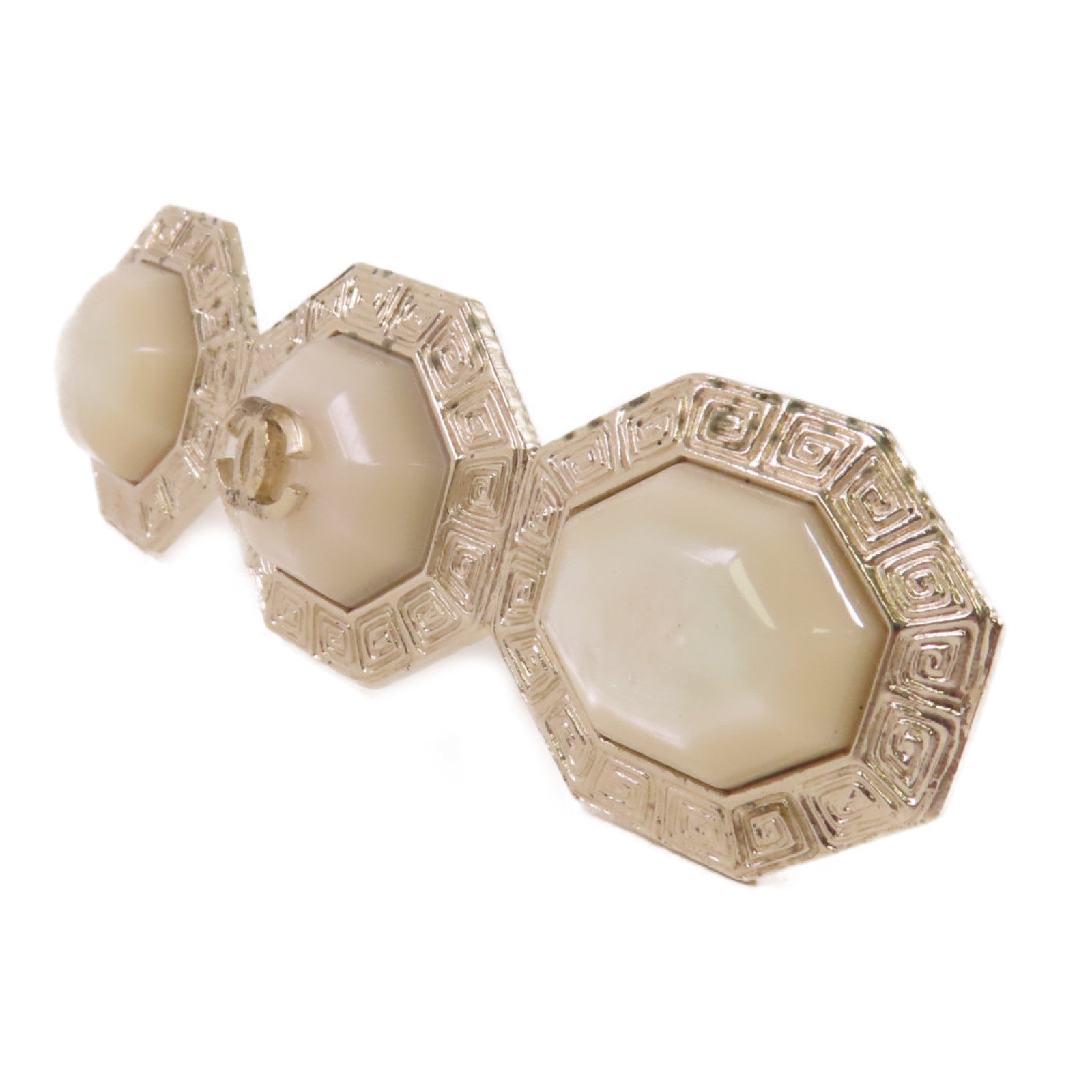 CHANEL 金屬/PVC Brooch金扣胸針金色