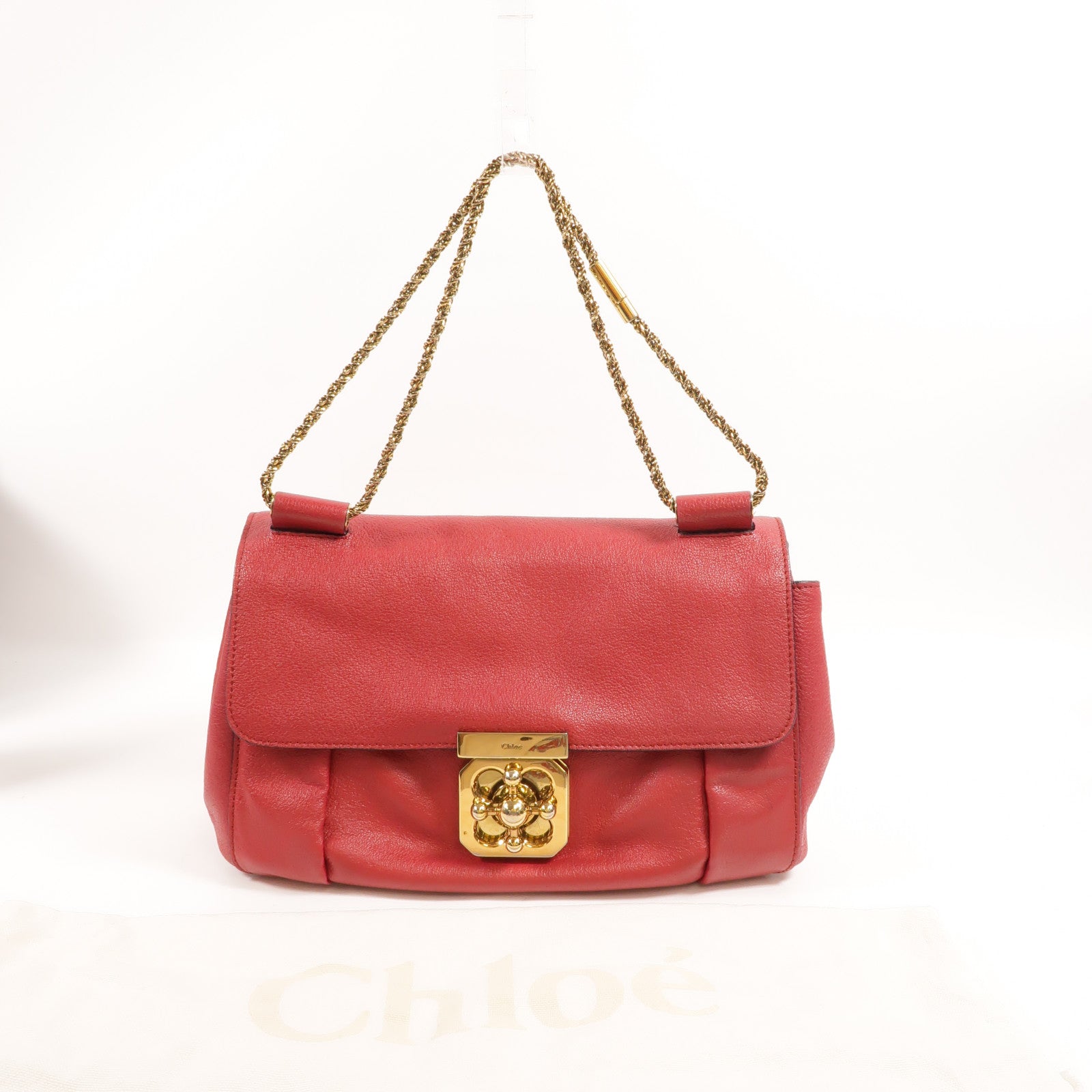 Chloe 牛皮皮革Elsic鏈帶肩背袋