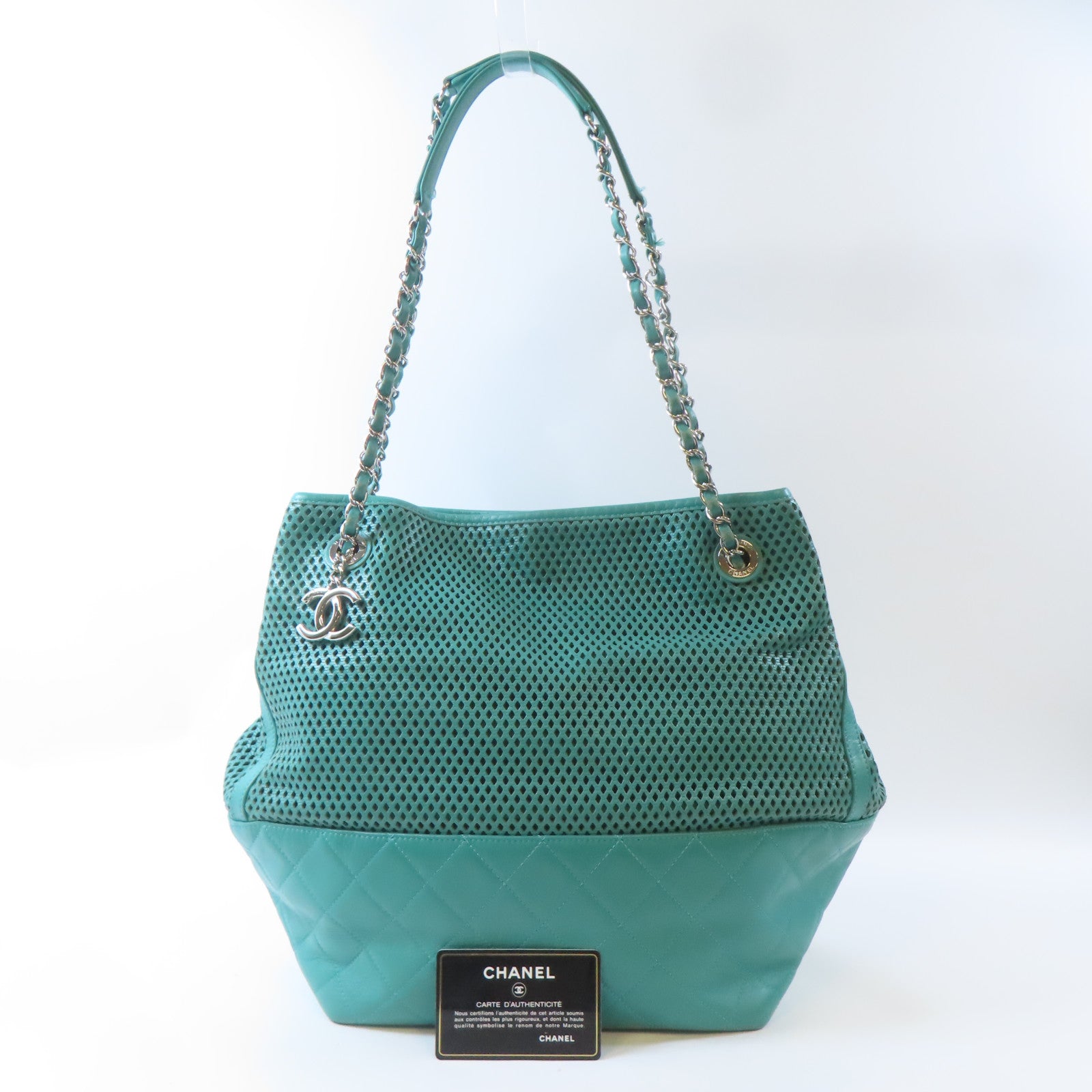 CHANEL (PRICE DOWN) Quilted CC SHW Chain Shoulder Handbag Lambskin Leather Green