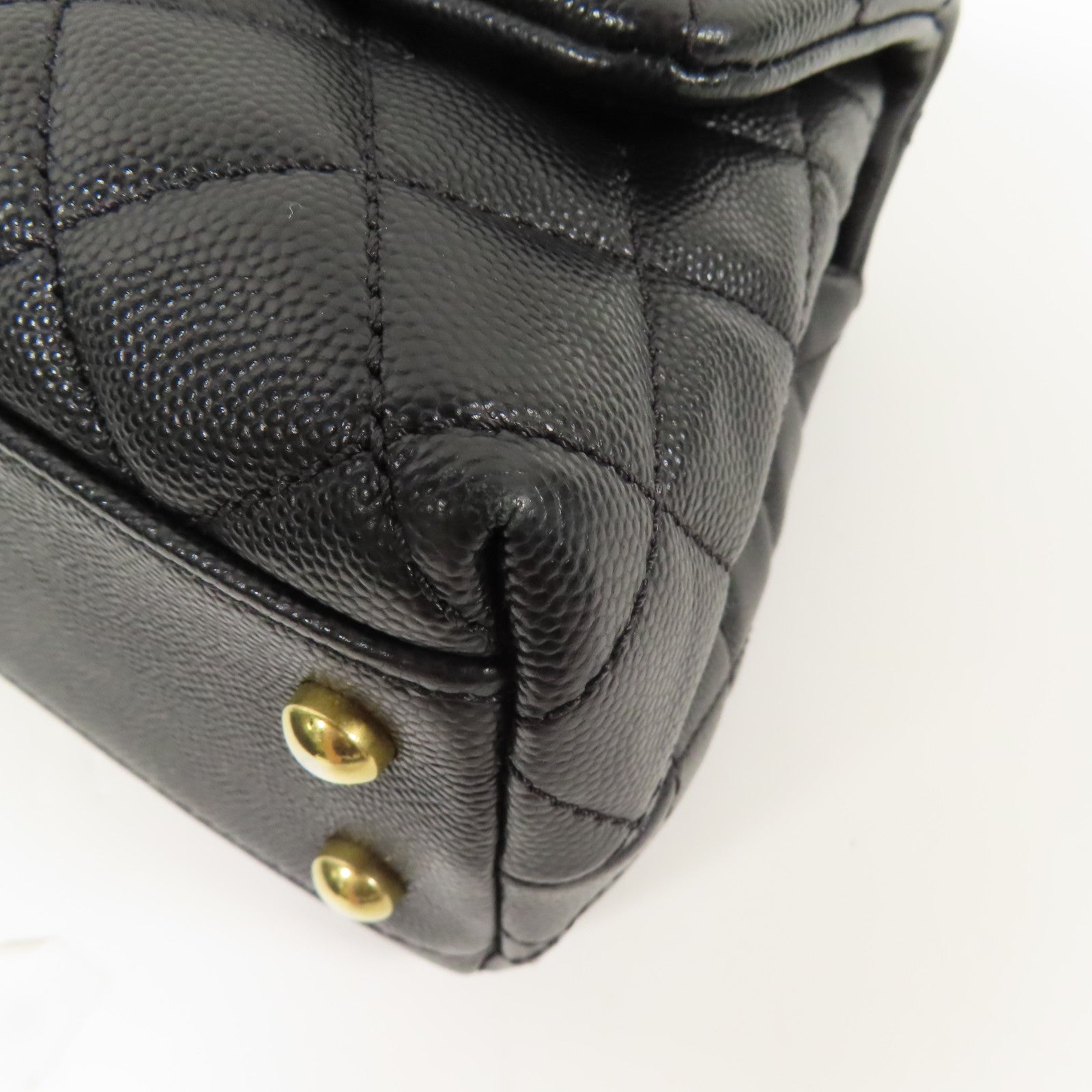 CHANEL 牛皮皮革CoCo Handle Small金扣鏈帶手挽肩背兩用袋