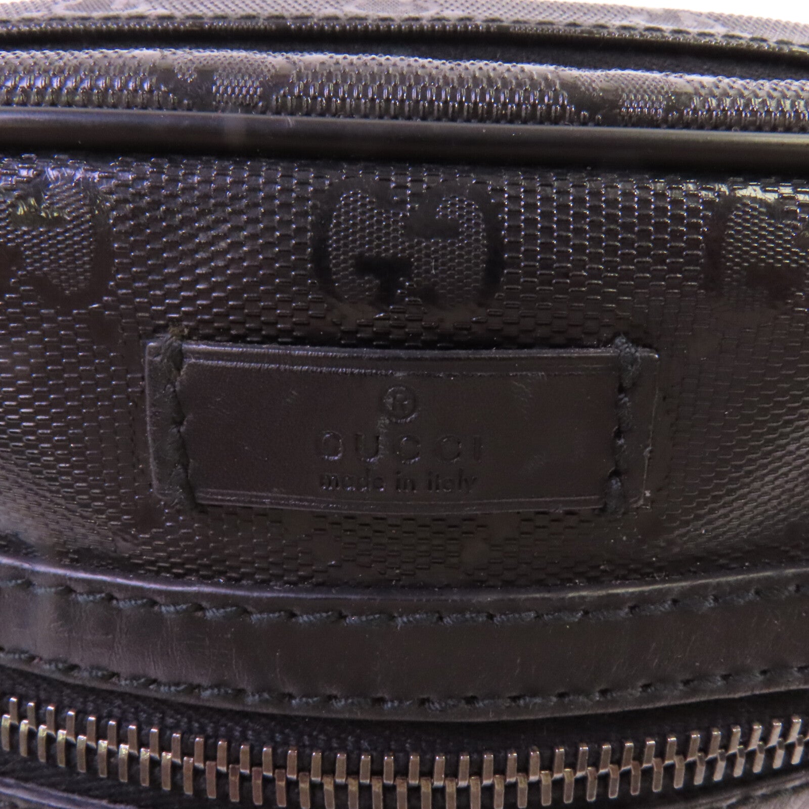 GUCCI 塗層帆布Shoulder Bag銀扣肩背袋