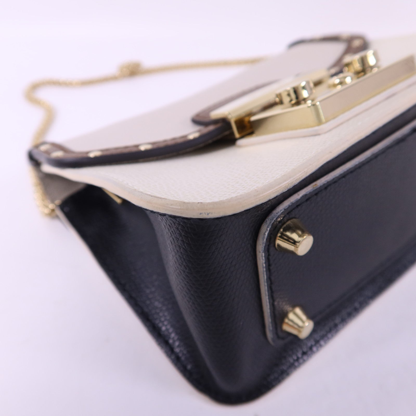 Furla 牛皮皮革Metropolis Mini Crossbody金扣手挽肩背兩用袋