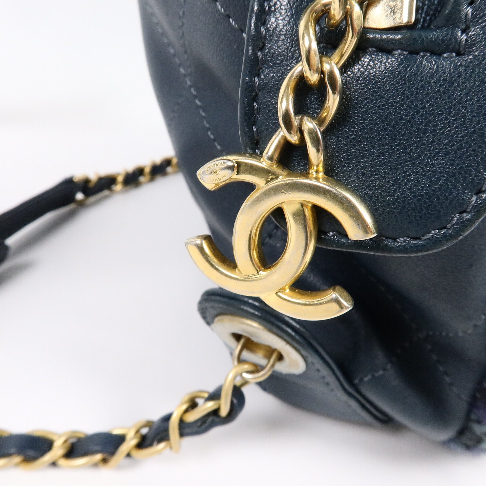 CHANEL 羊毛/牛皮皮革Tweed Backpack背包