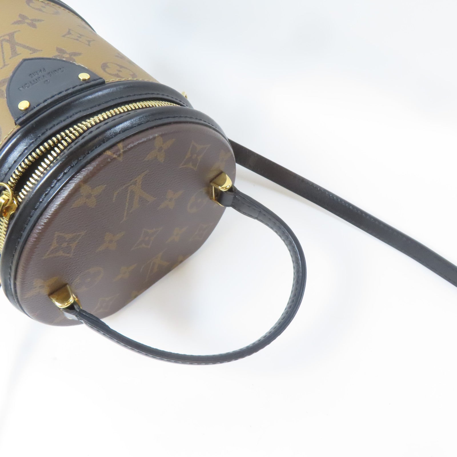 LOUIS VUITTON 【激減優惠】Monogram Reverse Cannes金扣手挽肩背兩用袋啡色