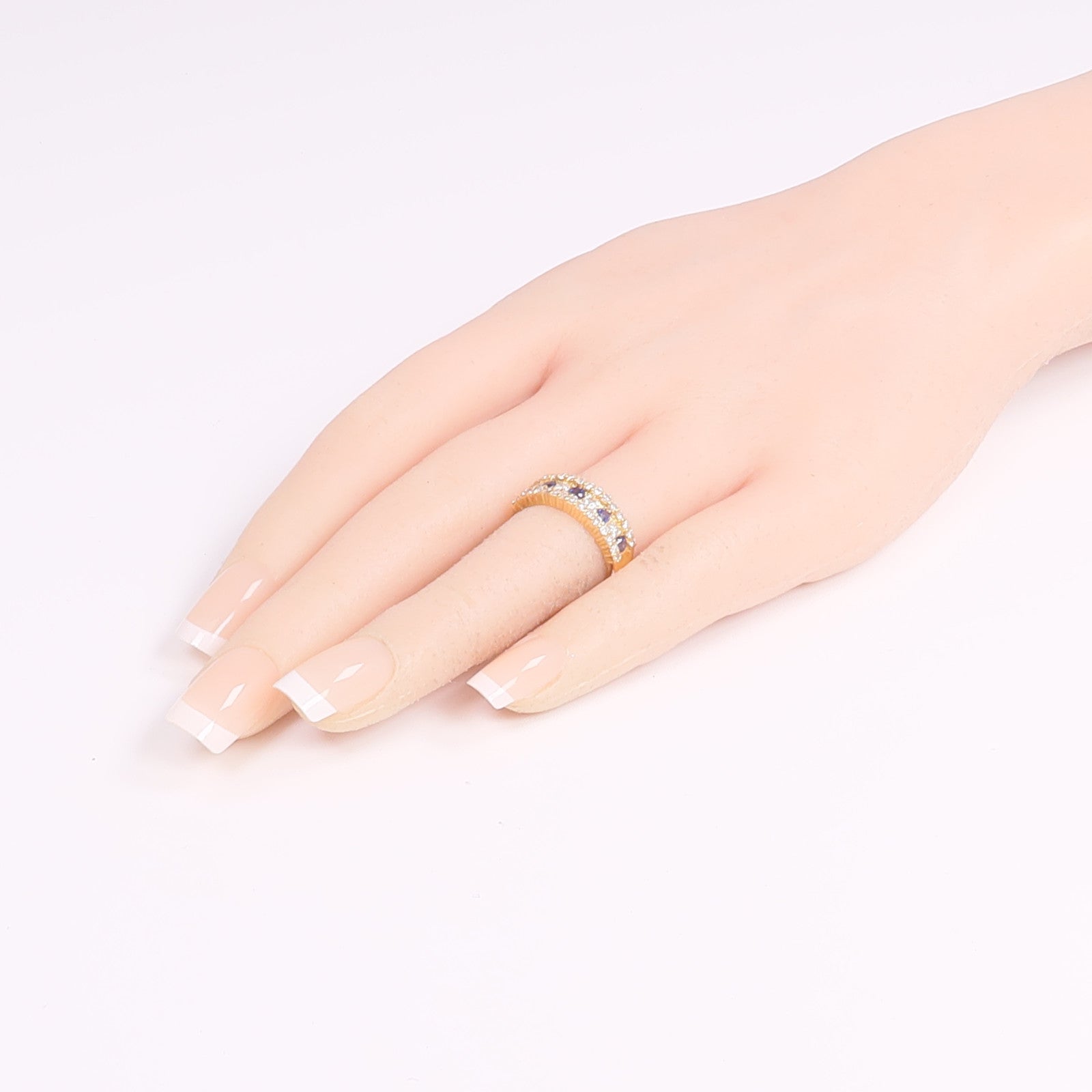 JEWELRY 18K黃金Sapphire Diamond Ring藍寶石/鑽石戒指US#6.75