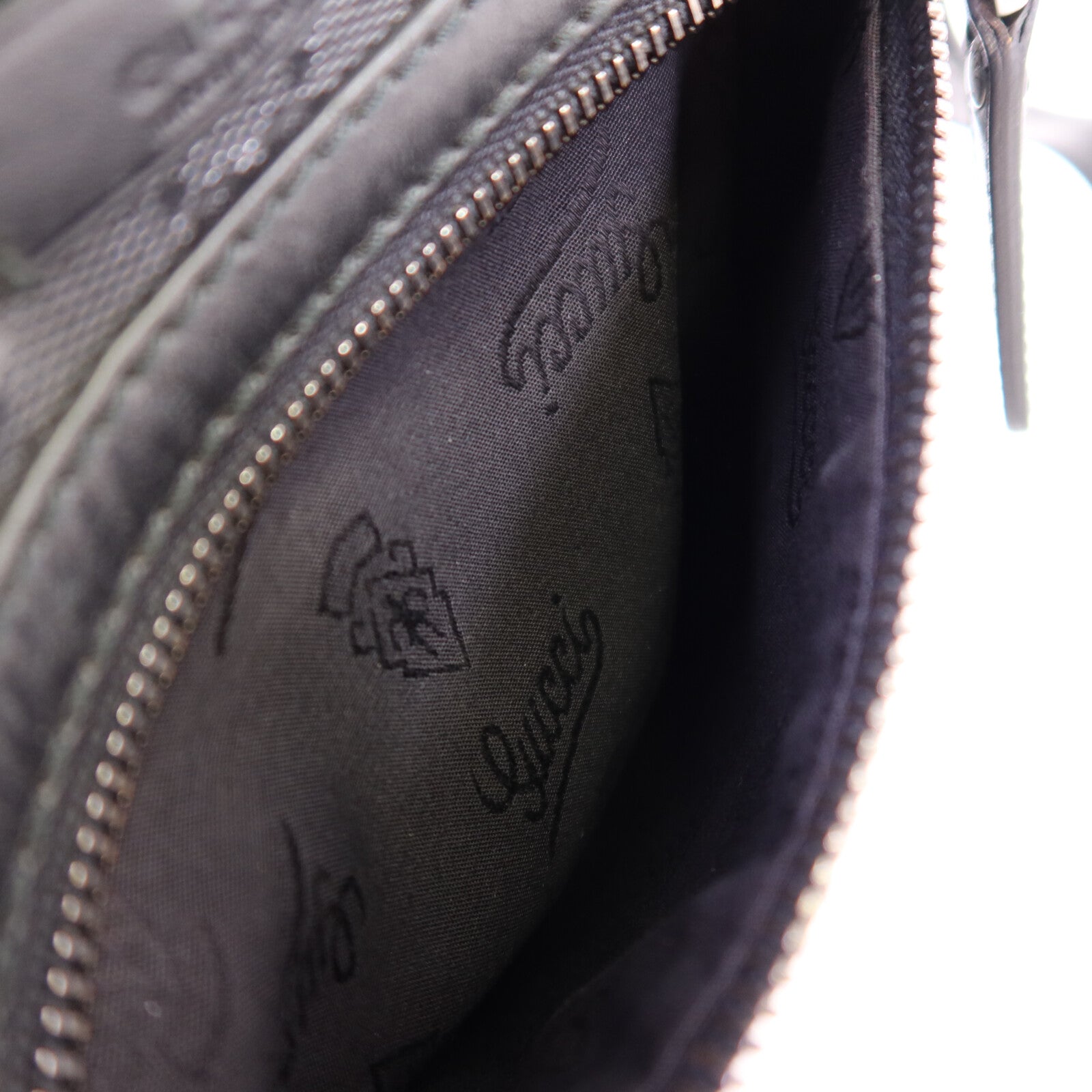 GUCCI 塗層帆布Shoulder Bag銀扣肩背袋