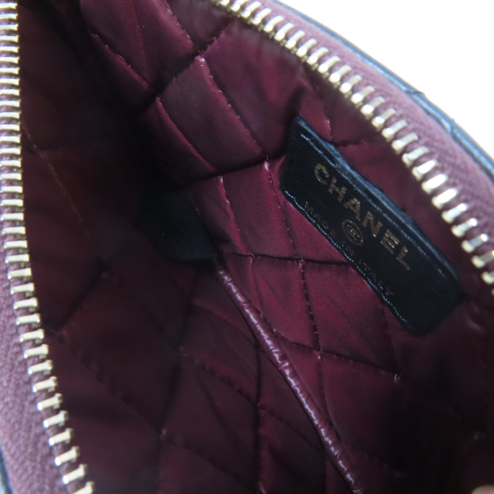 CHANEL 菱格羊皮皮革Mini Pouch銀扣手拿包黑色