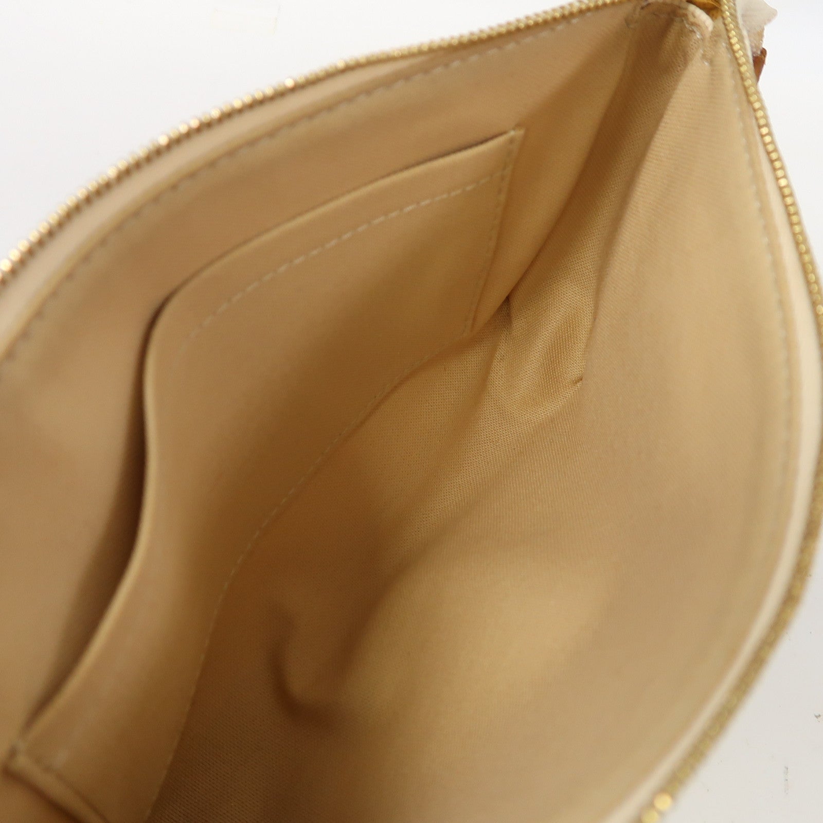 LOUIS VUITTON Damier Azur Pochette Accessories金扣手挽袋米白色