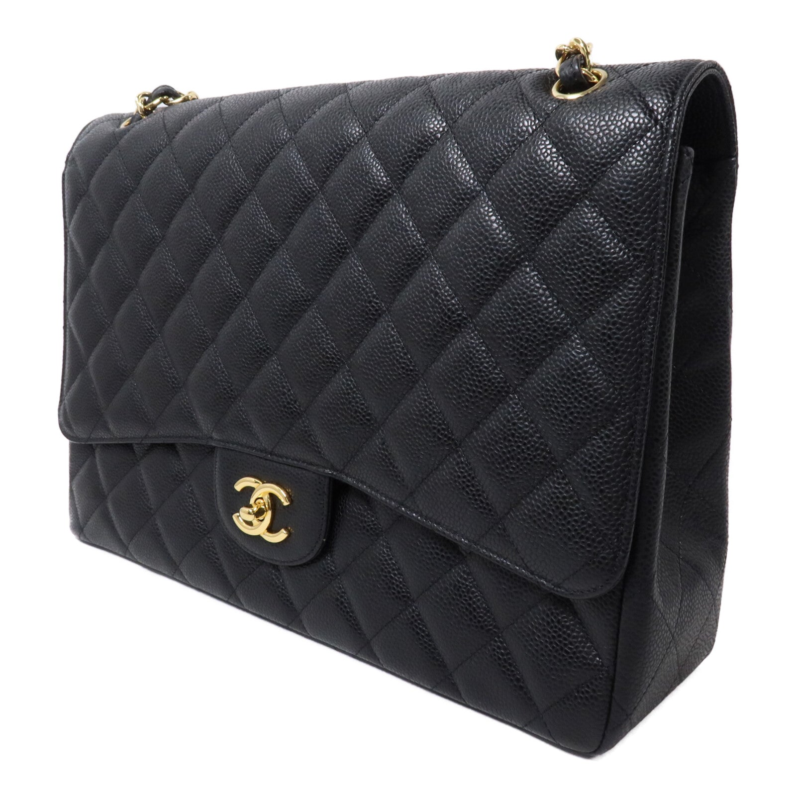 CHANEL 牛皮皮革Maxi Classic鏈帶肩背袋