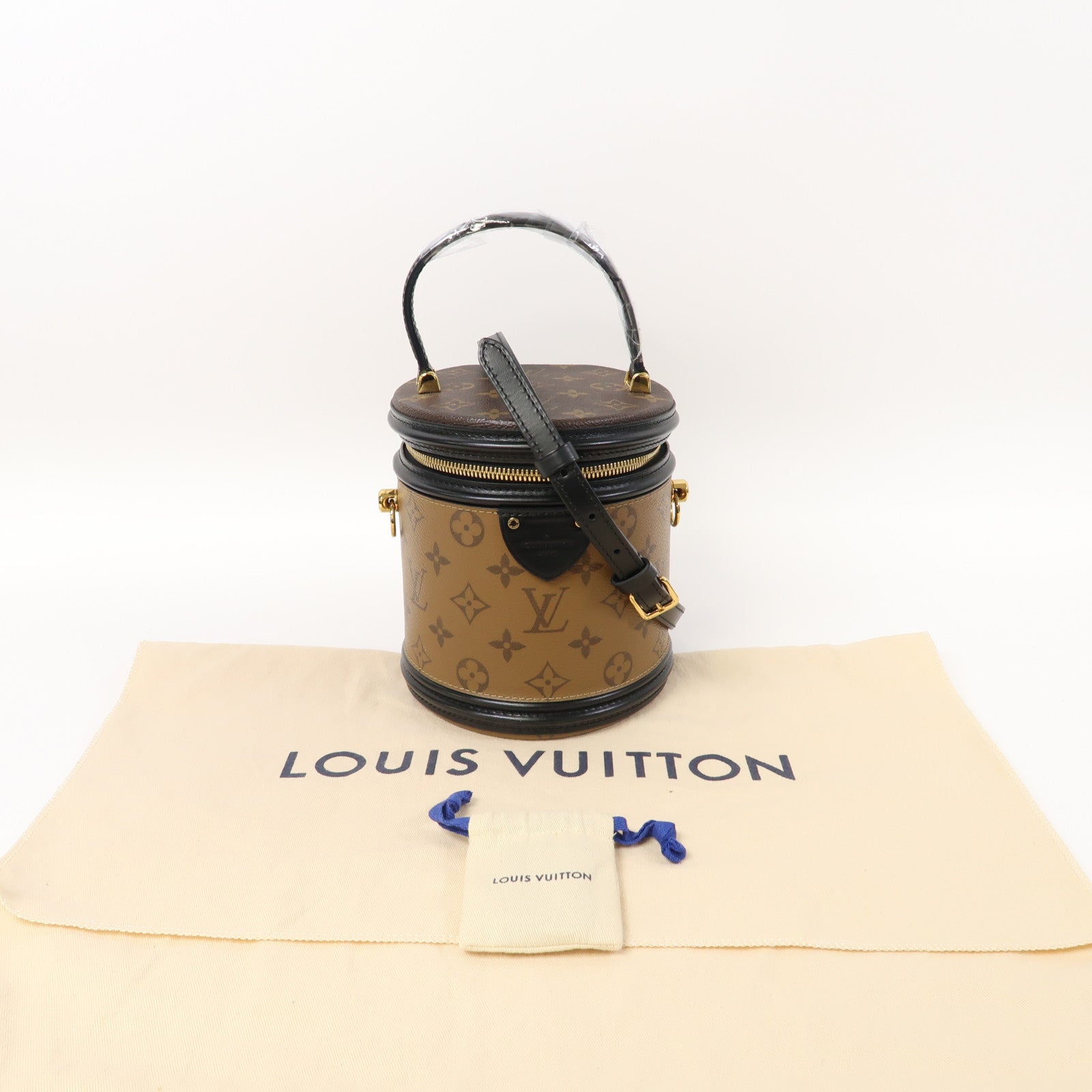 LOUIS VUITTON 【激減優惠】Monogram Reverse Cannes金扣手挽肩背兩用袋啡色