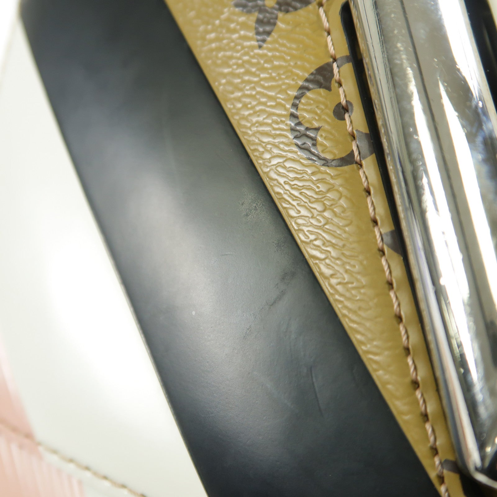 LOUIS VUITTON Monogram/Epi Twist MM金扣鏈帶肩背袋