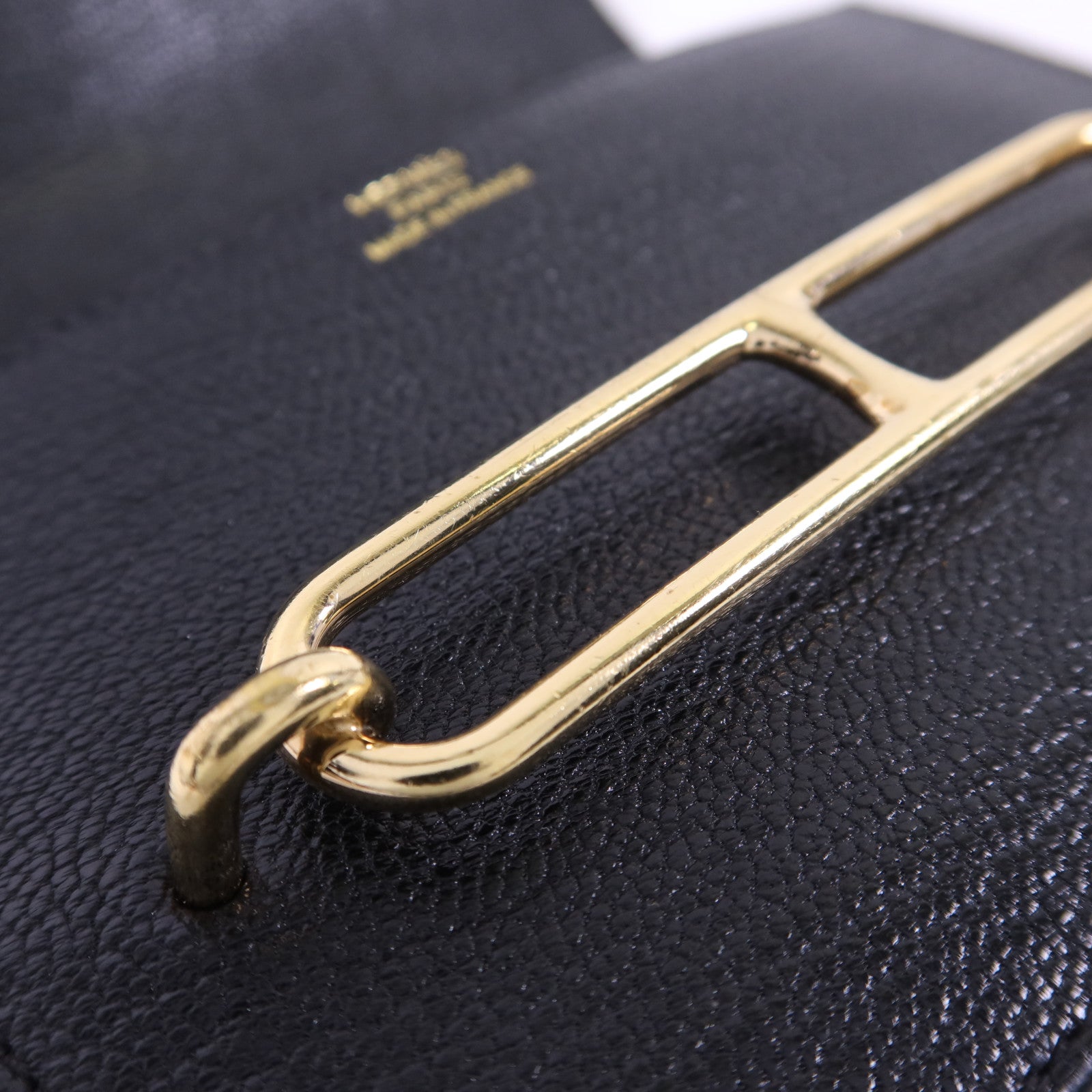 HERMES Chevre Mysore皮革Roulis Slim金扣錢包Noir