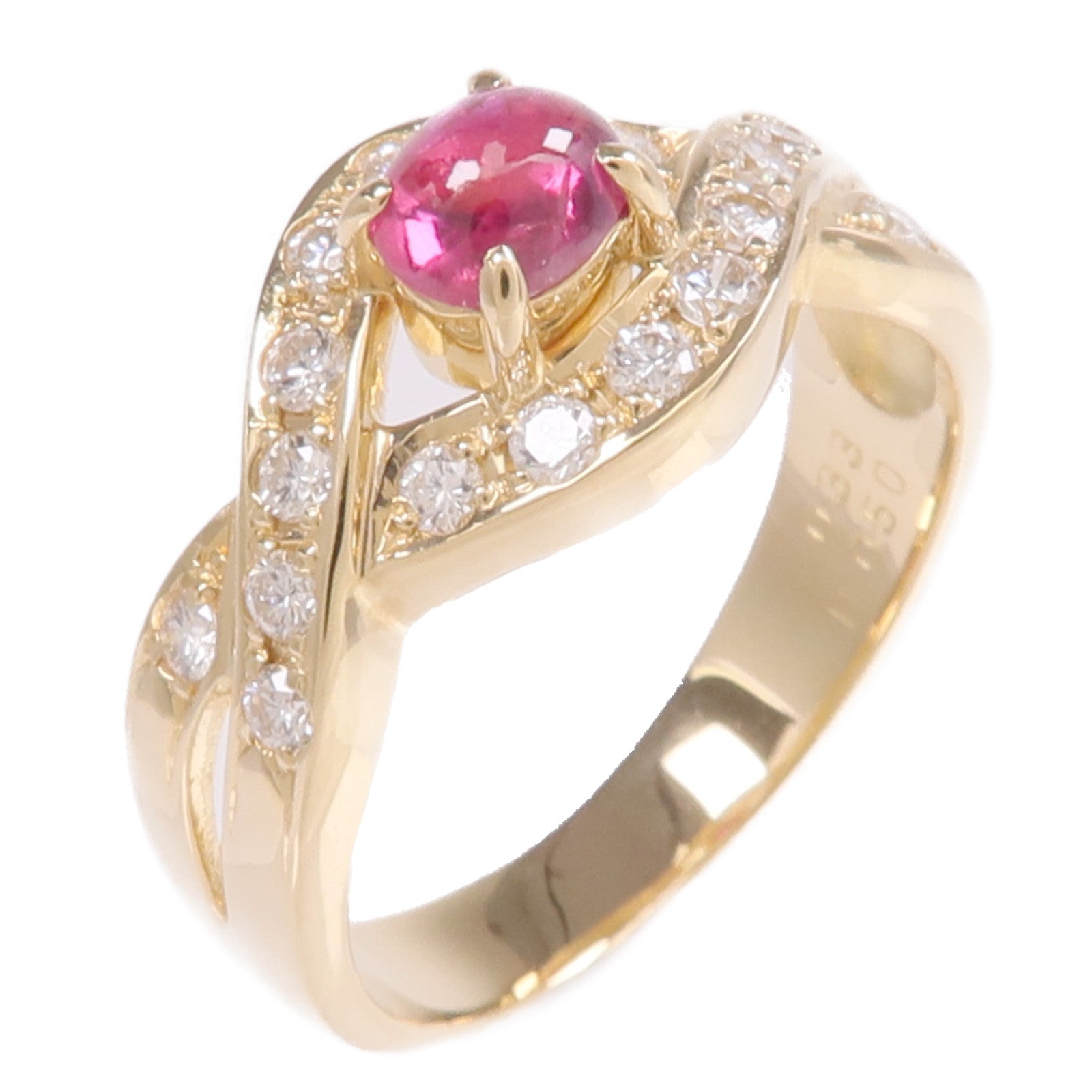 JEWELRY 18K黃金Ruby Diamond Ring紅寶石/鑽石戒指US#6.25