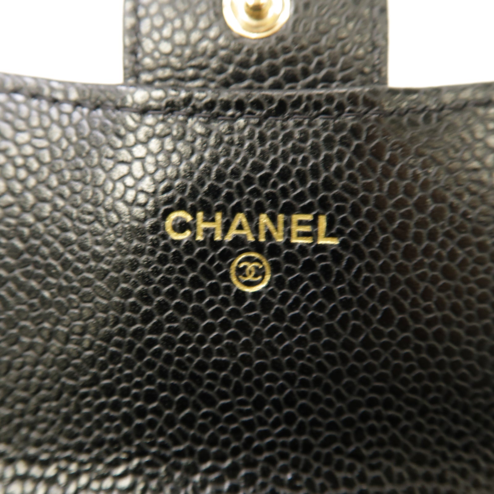 CHANEL 菱格Caviar皮革Long Wallet金扣長錢包黑色