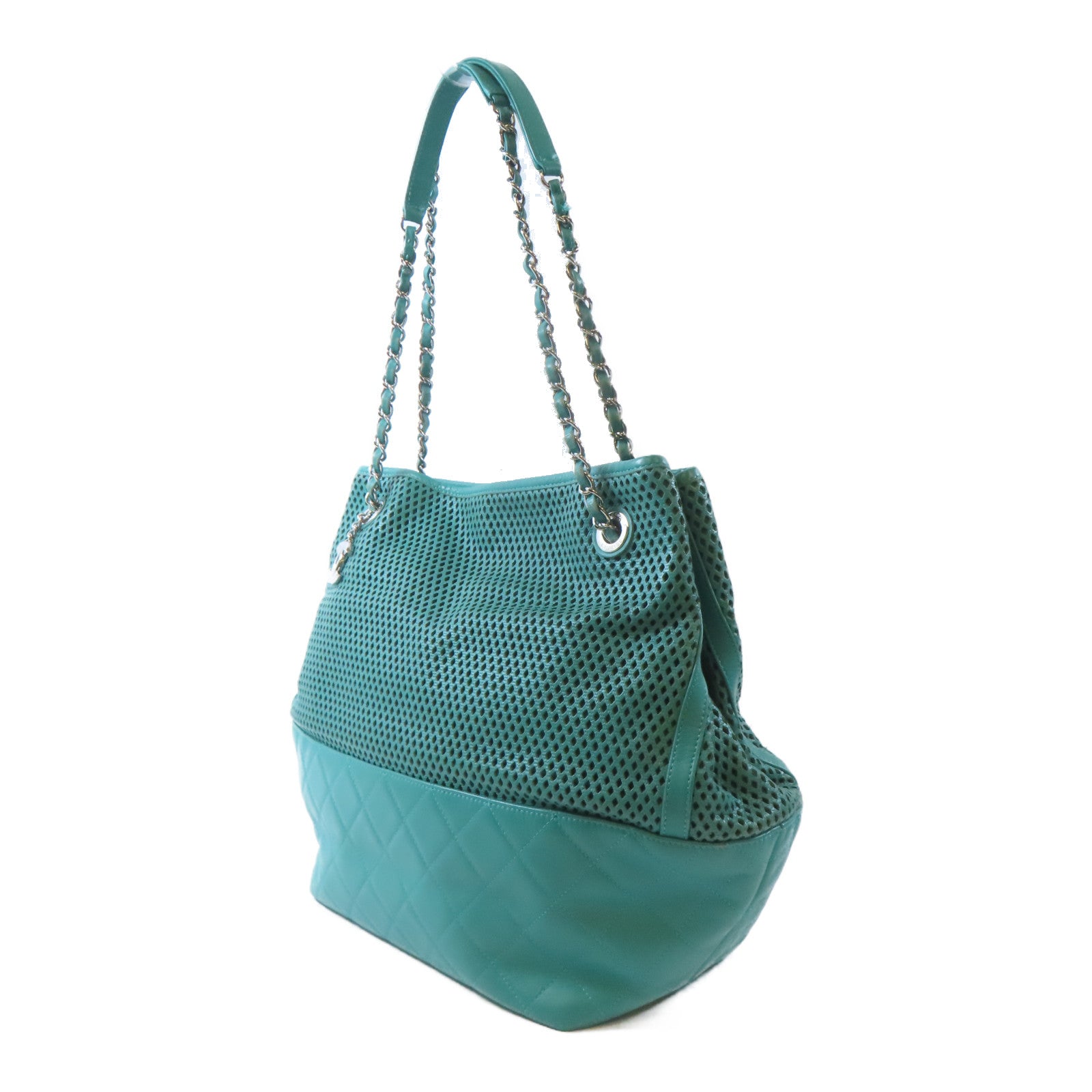 CHANEL (PRICE DOWN) Quilted CC SHW Chain Shoulder Handbag Lambskin Leather Green