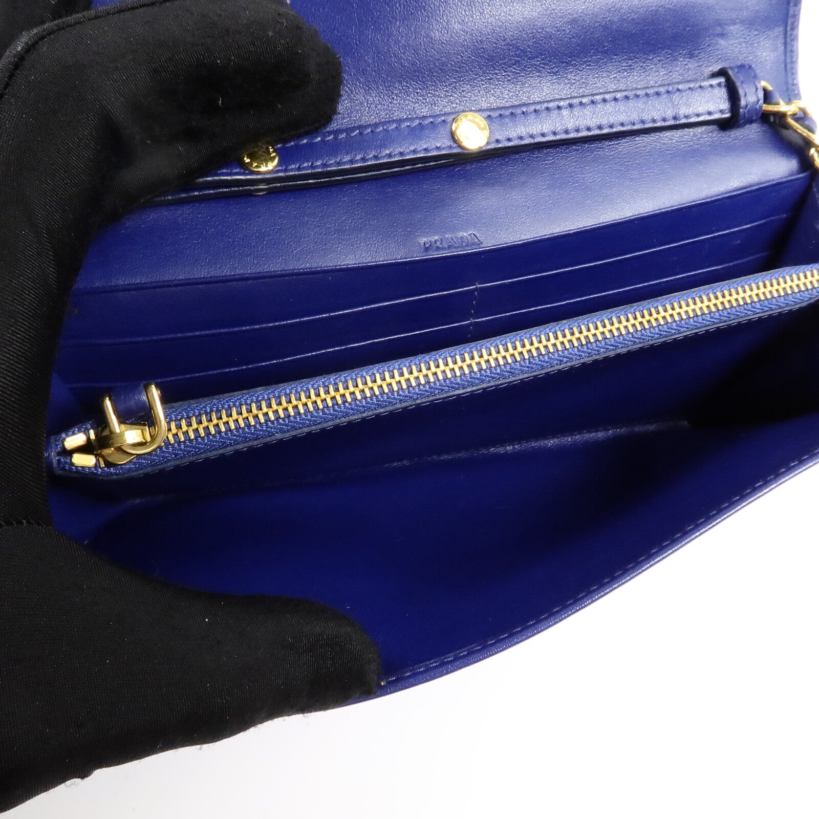 PRADA 牛皮皮革Wallet On Chain鏈帶肩背袋