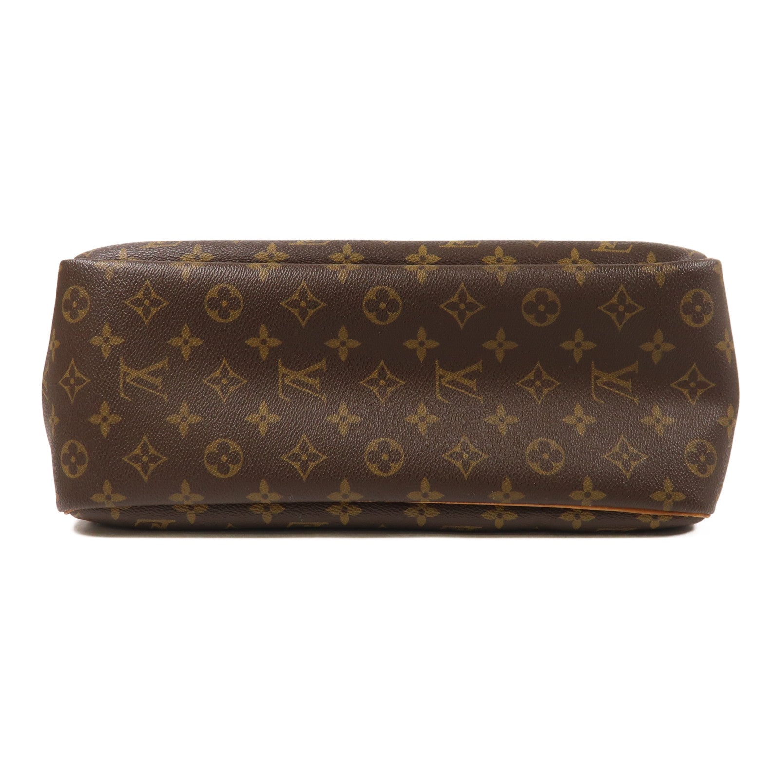 LOUIS VUITTON Monogram Deauville金扣手挽袋棕色