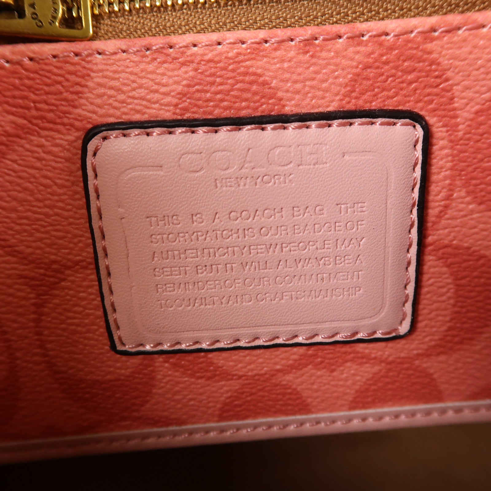COACH 塗層帆布2 Way Shoulder Bag金扣手挽肩背兩用袋粉紅色