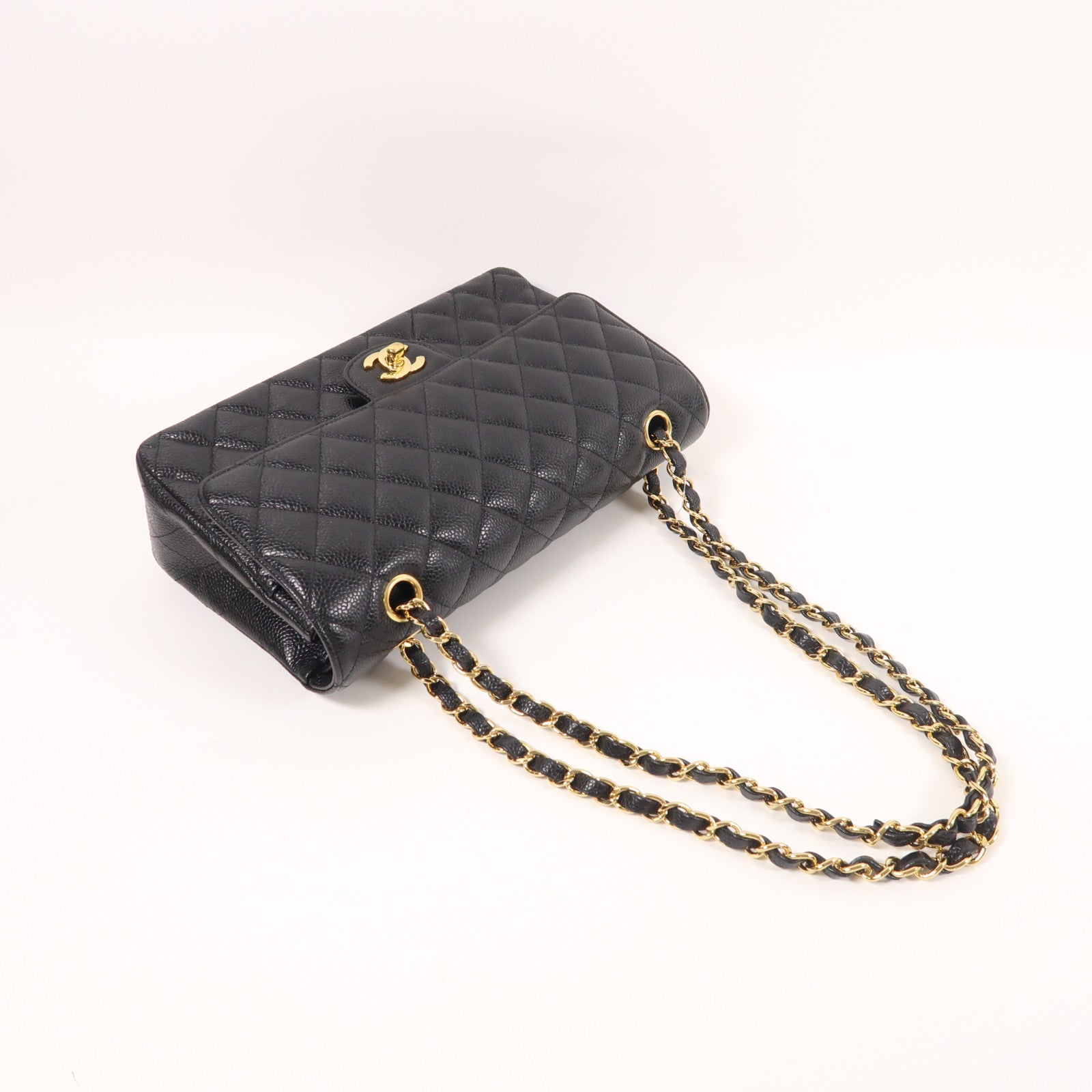 CHANEL CC GHW Classic 25 Chain Shoulder Bag Calfskin Leather Black
