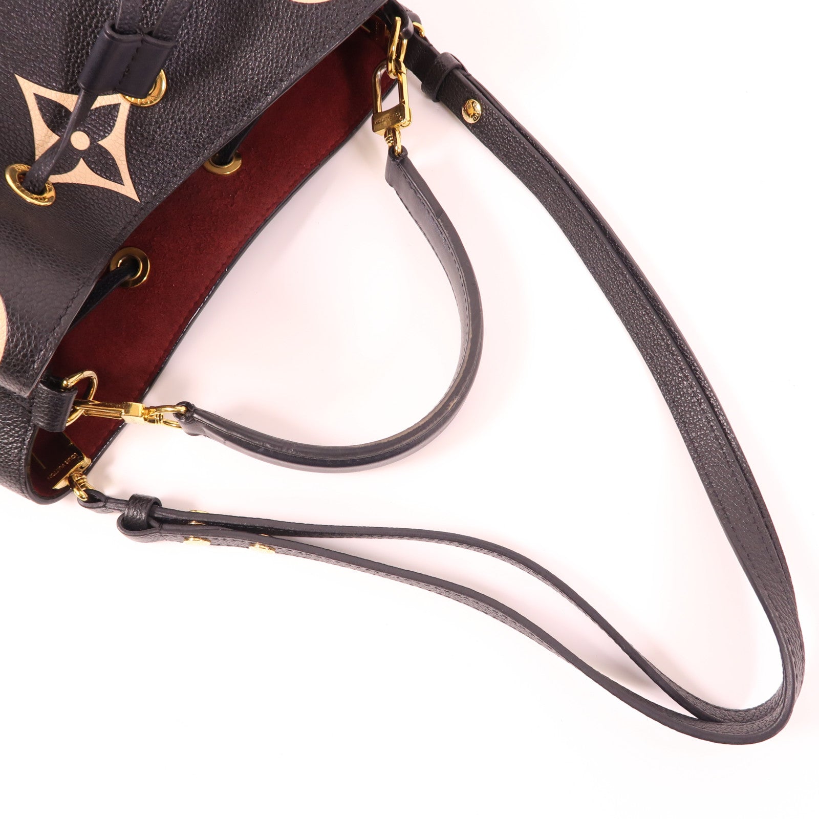 LOUIS VUITTON Monogram Empreinte Bicolor Neo Noe MM金扣手挽肩背兩用袋