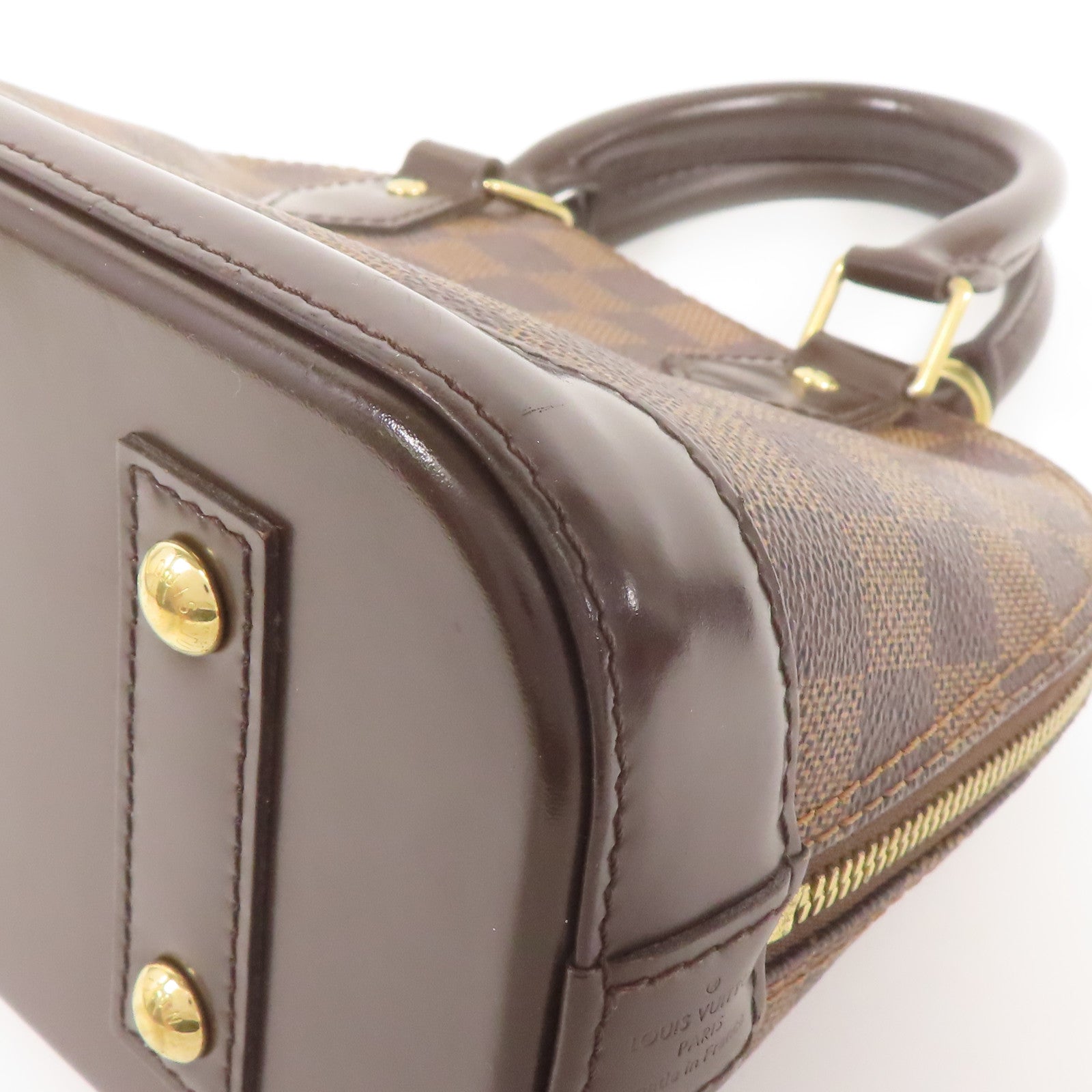 LOUIS VUITTON Damier Alma BB金扣手挽肩背兩用袋