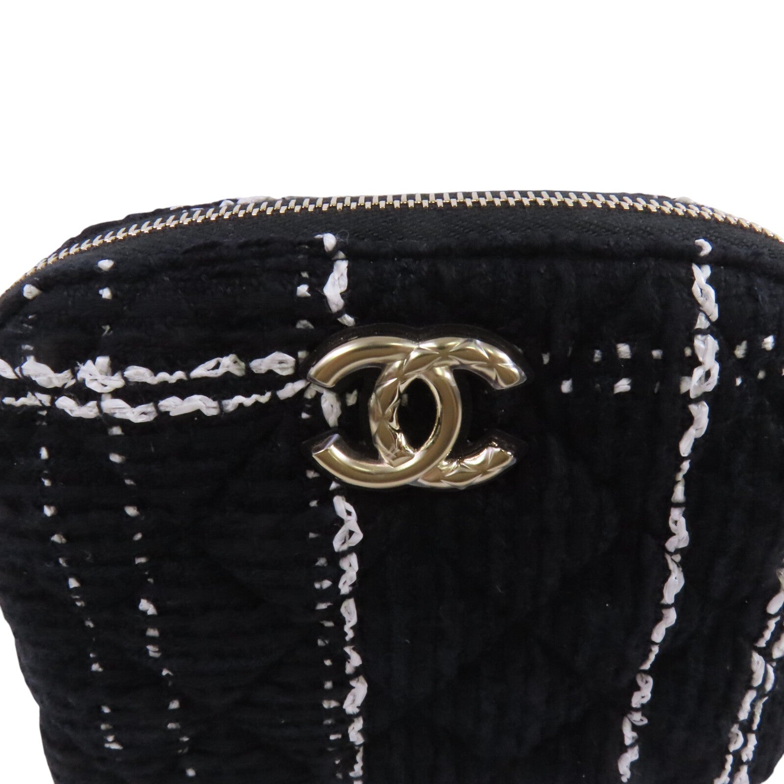 CHANEL 斜紋軟呢Chain Shoulder Bag金扣鏈帶肩背袋
