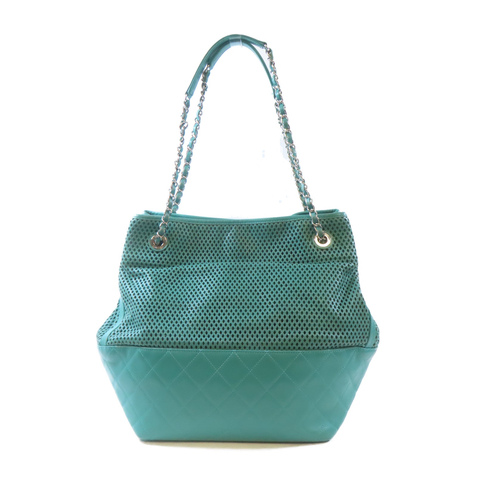 CHANEL (PRICE DOWN) Quilted CC SHW Chain Shoulder Handbag Lambskin Leather Green