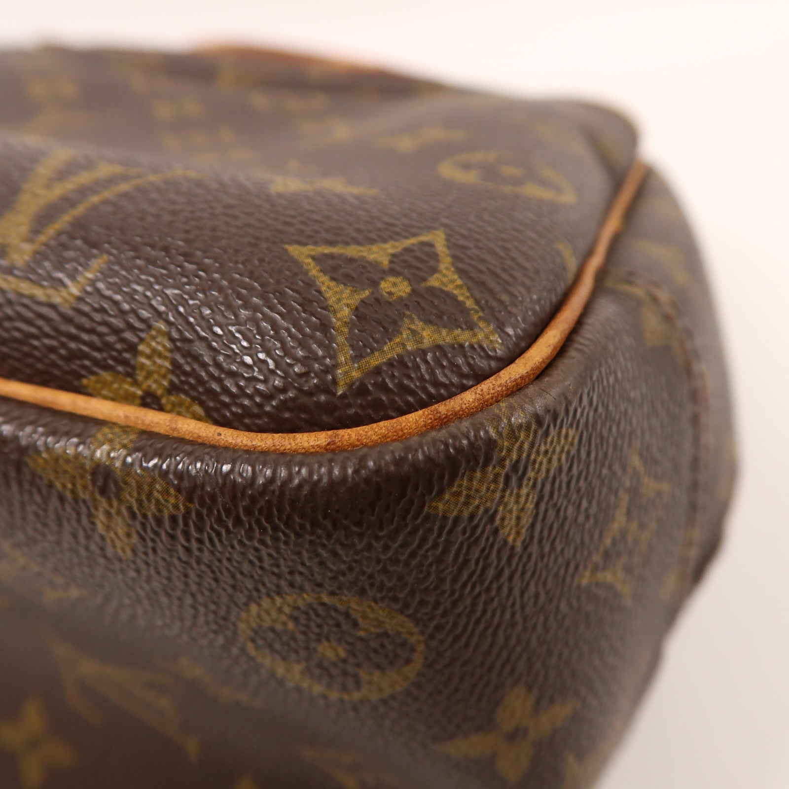 LOUIS VUITTON Monogram Deauville金扣手挽袋棕色