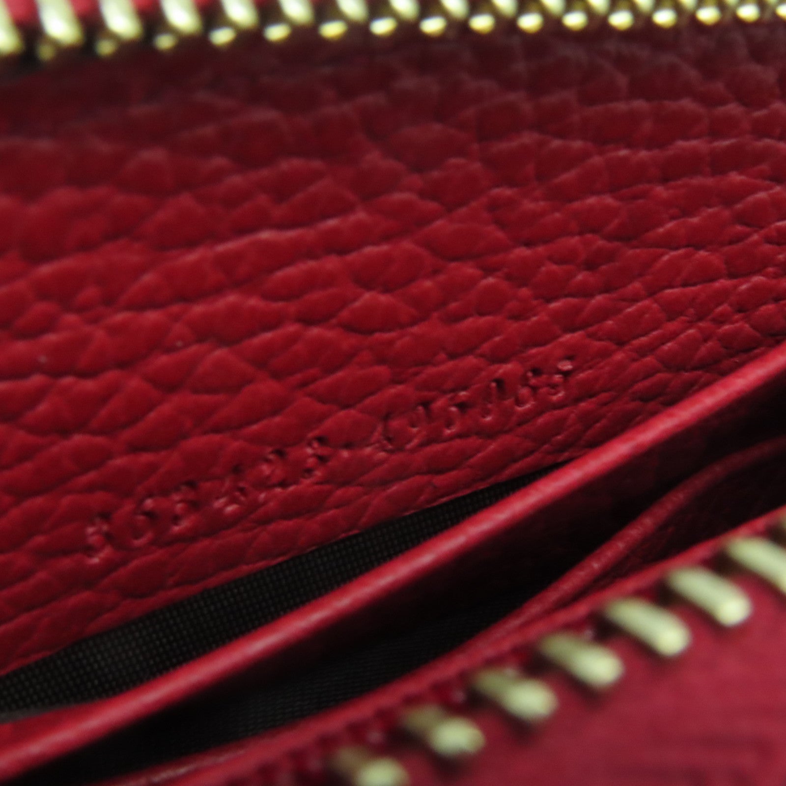 GUCCI 【激減優惠】帆布Wallet金扣長錢包啡色/紅色