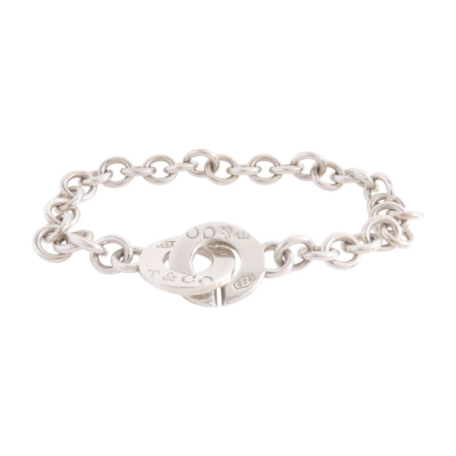 TIFFANY＆CO 925純銀Interlocking Bracelet銀扣手鏈