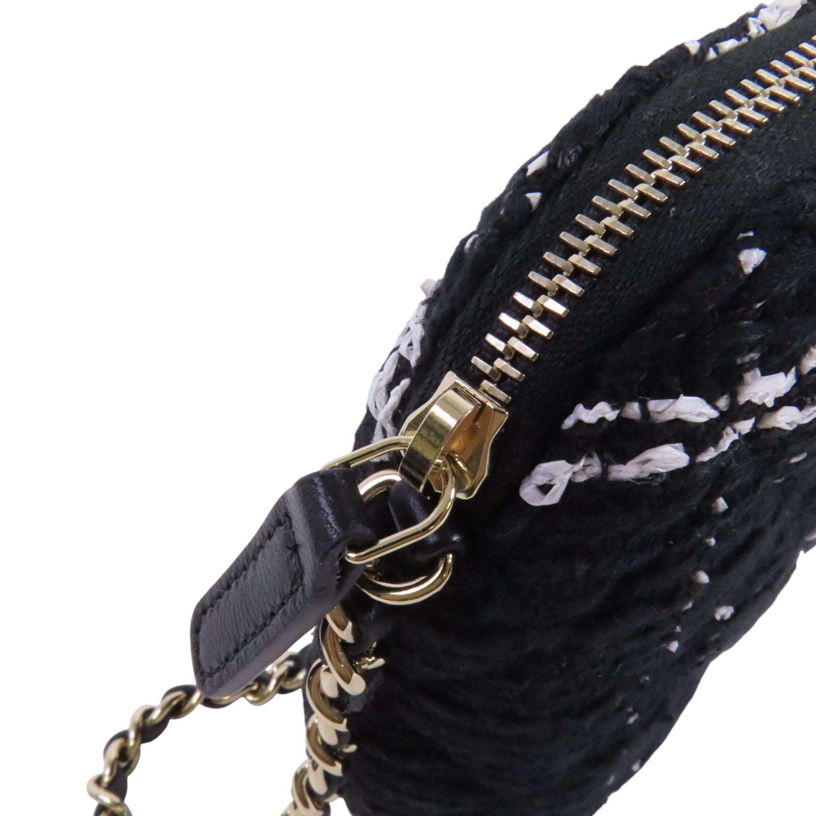 CHANEL 斜紋軟呢Chain Shoulder Bag金扣鏈帶肩背袋